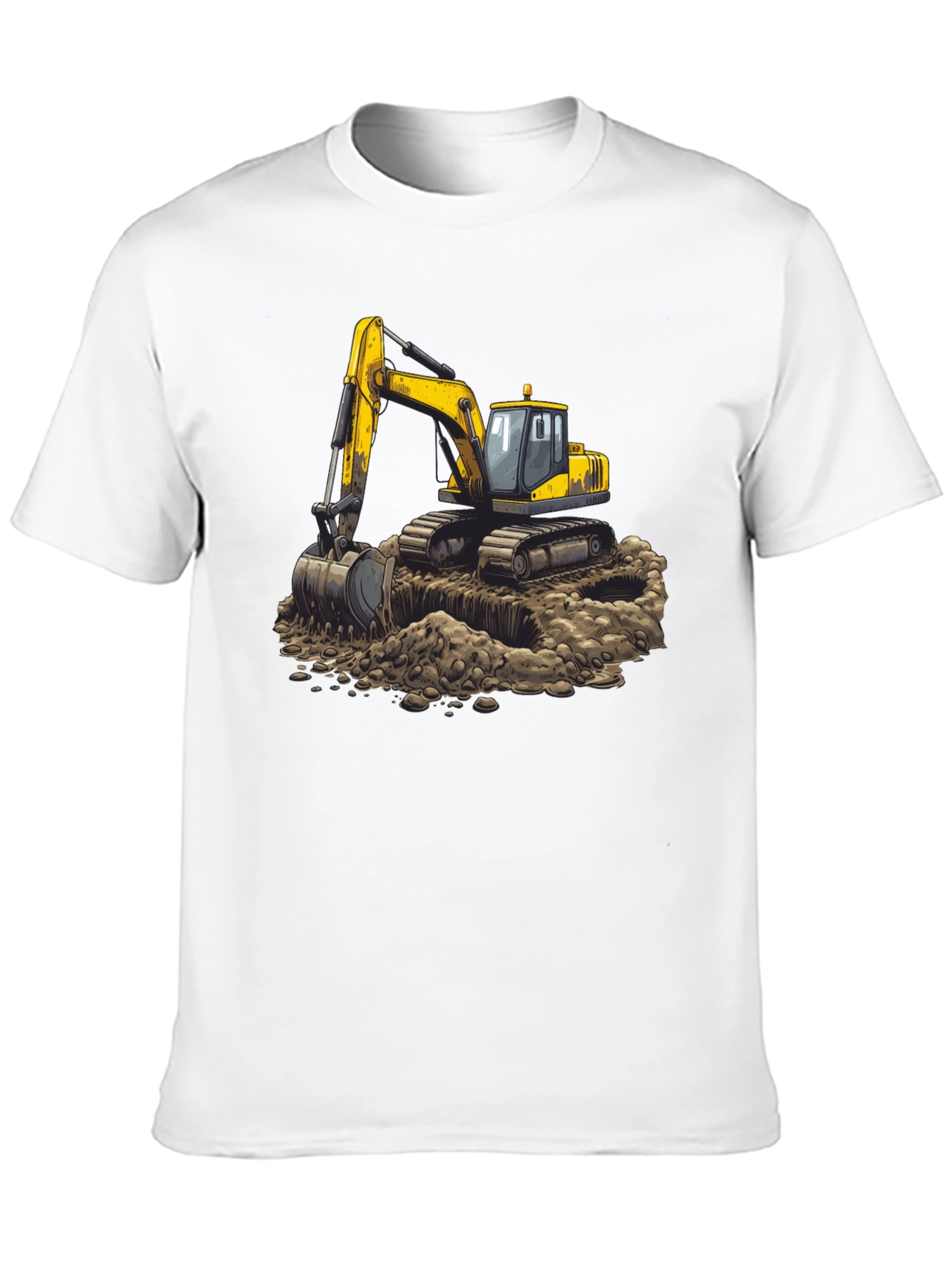 Excavator Graphic Tee - Construction Crew Shirt
