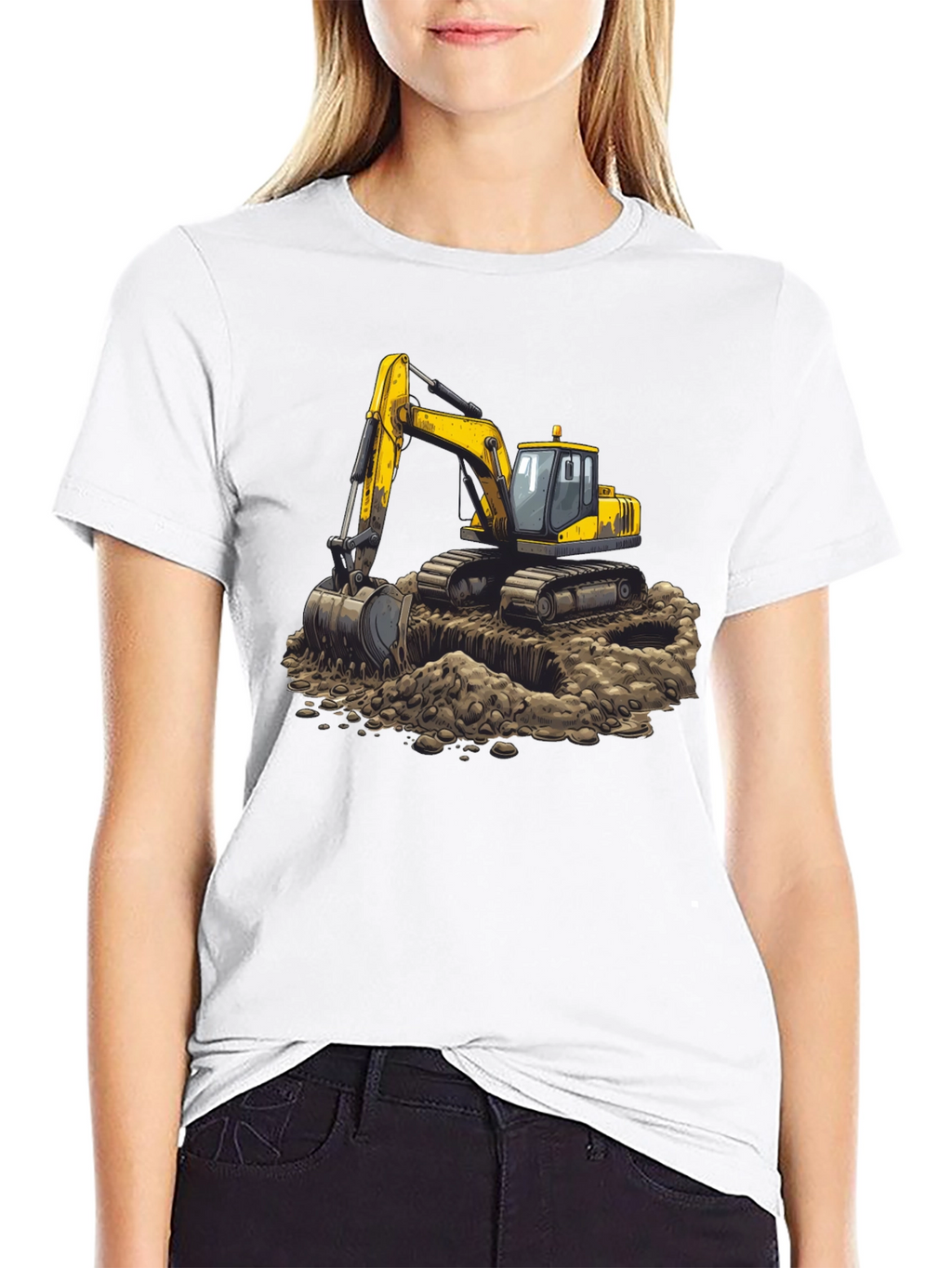 Excavator Graphic Tee - Construction Crew Shirt