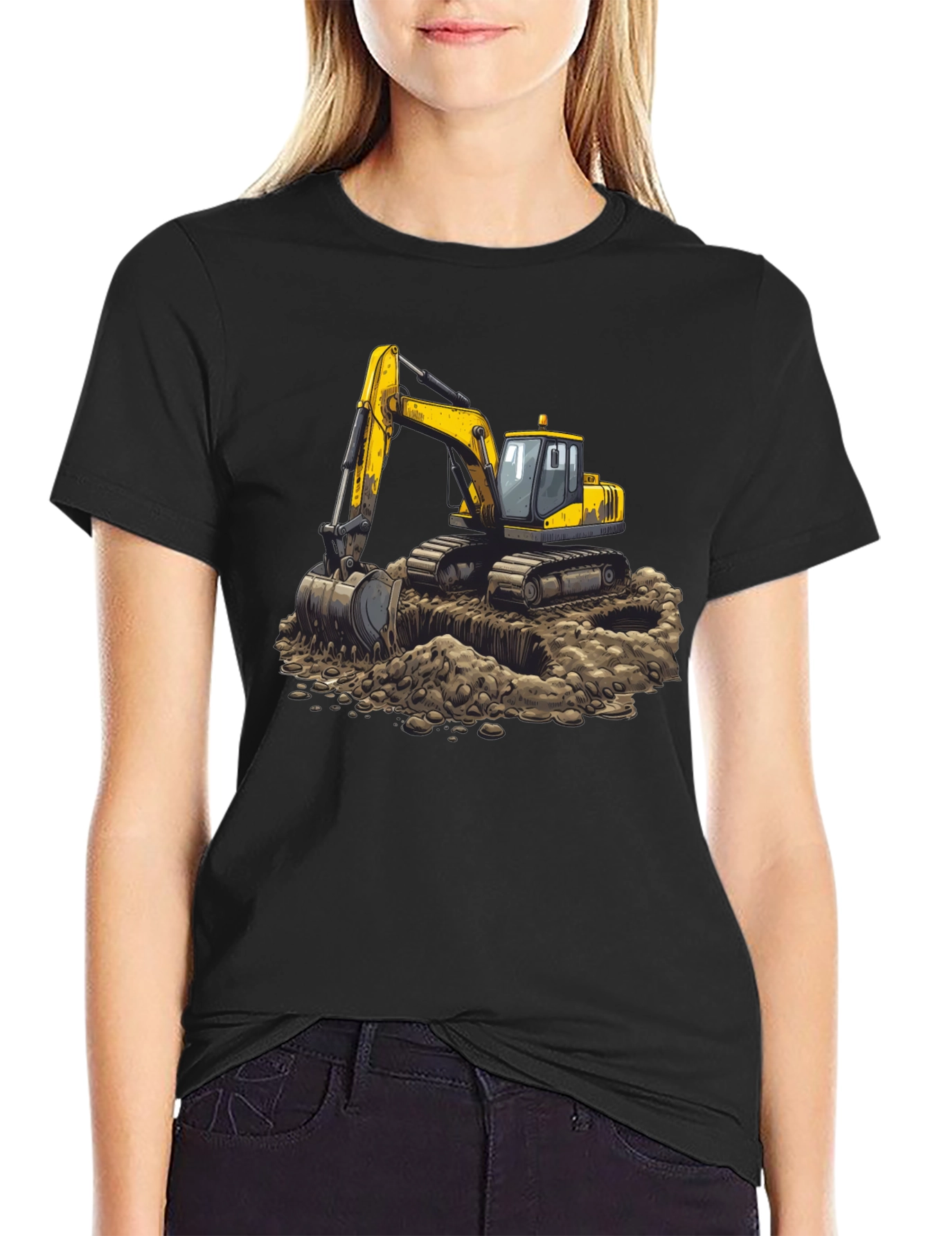 Excavator Graphic Tee - Construction Crew Shirt