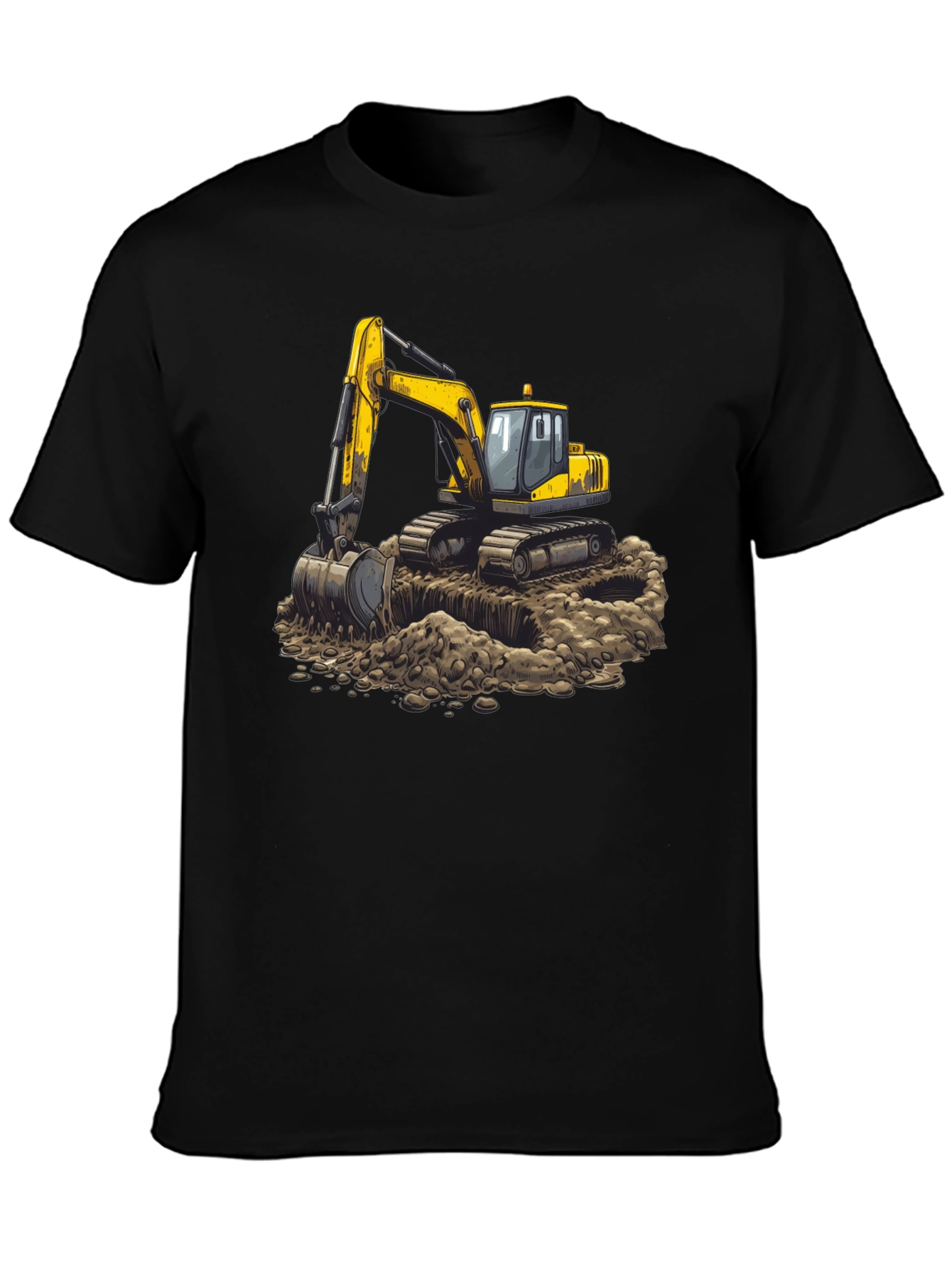 Excavator Graphic Tee - Construction Crew Shirt