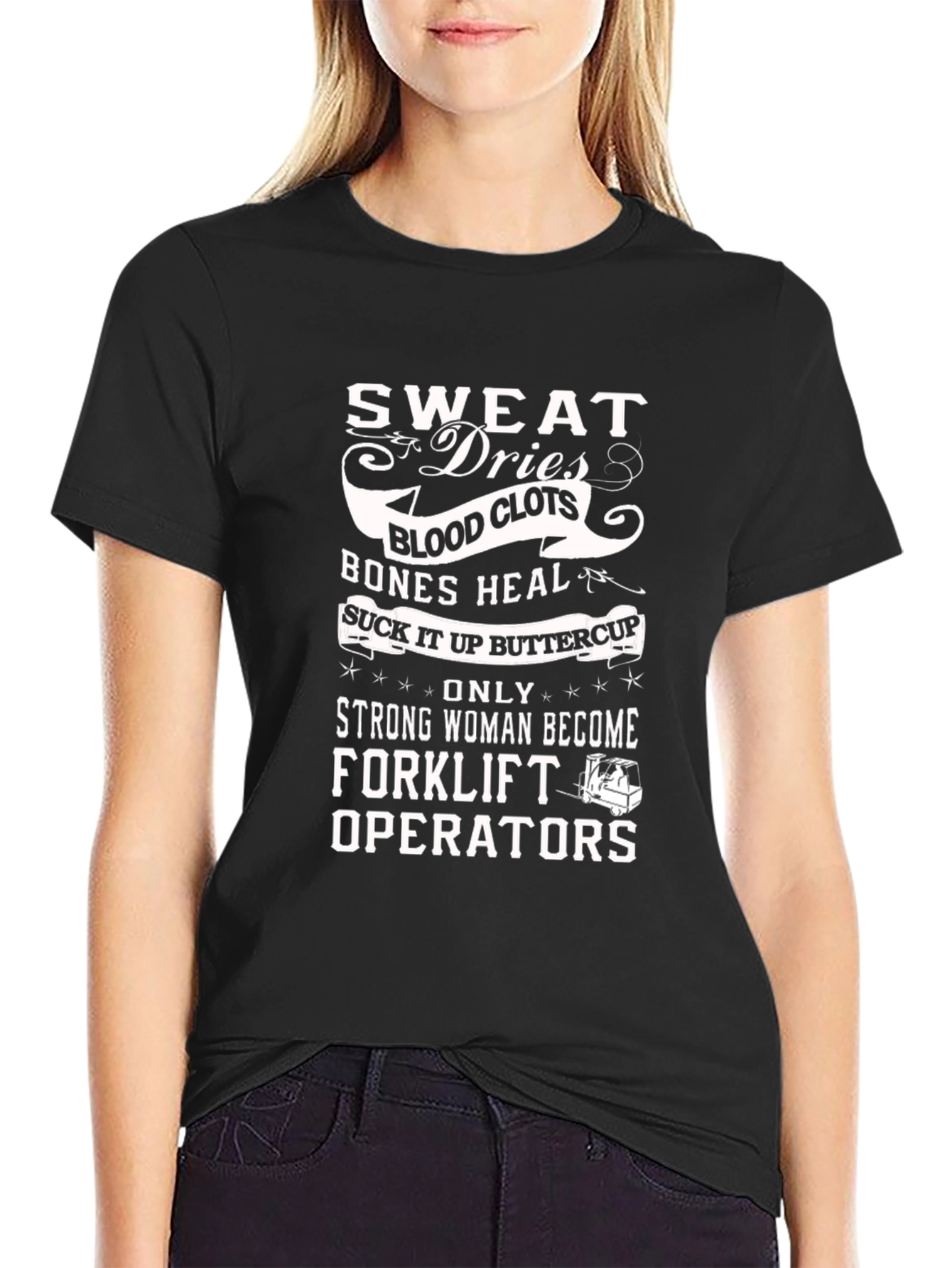 Sweat Dries Forklift Operator Graphic Tee