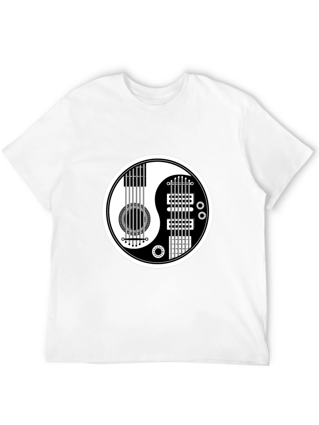 Yin Yang Guitar Graphic Tee - Music Lover Shirt