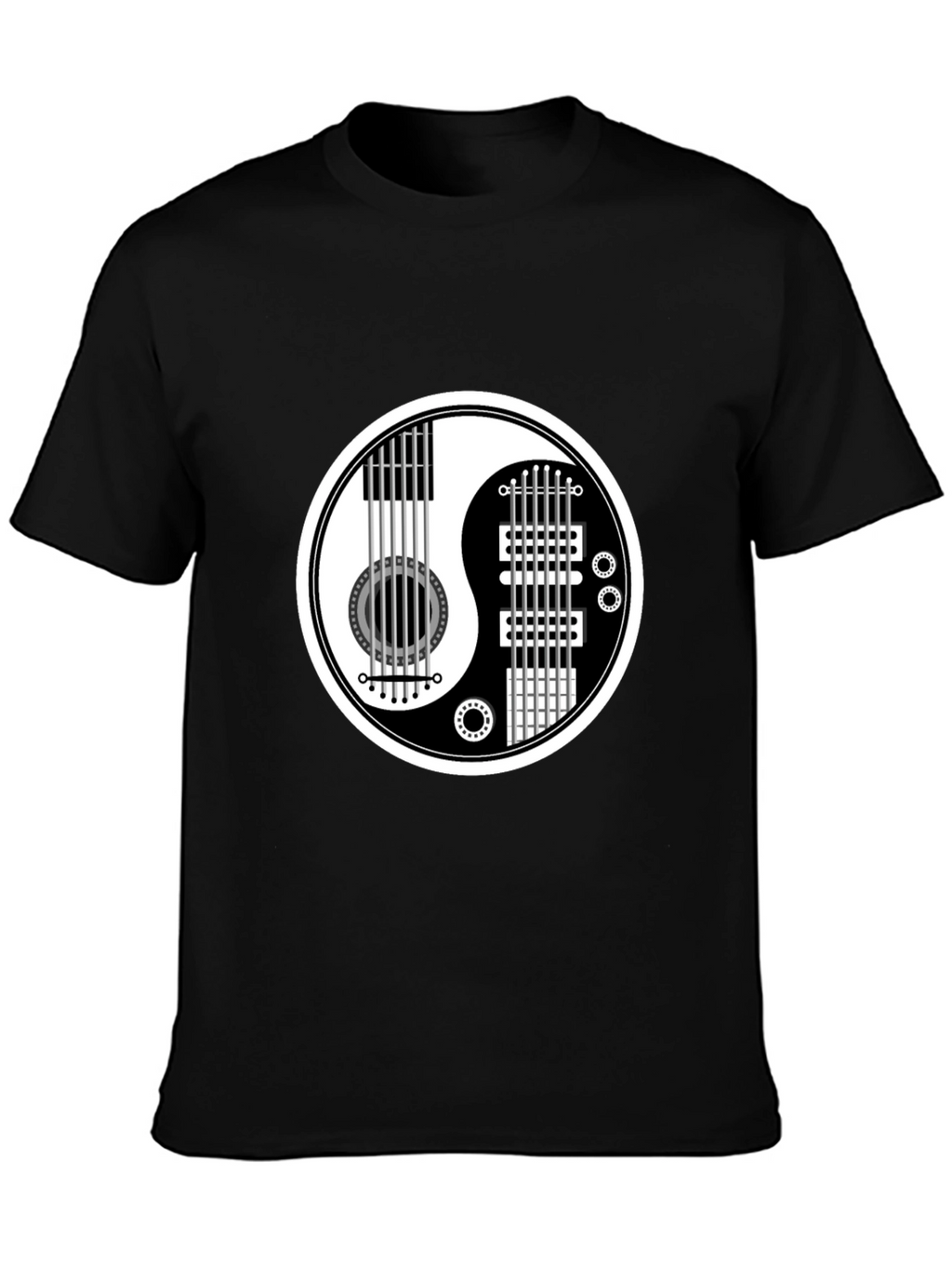 Yin Yang Guitar Graphic Tee - Music Lover Shirt