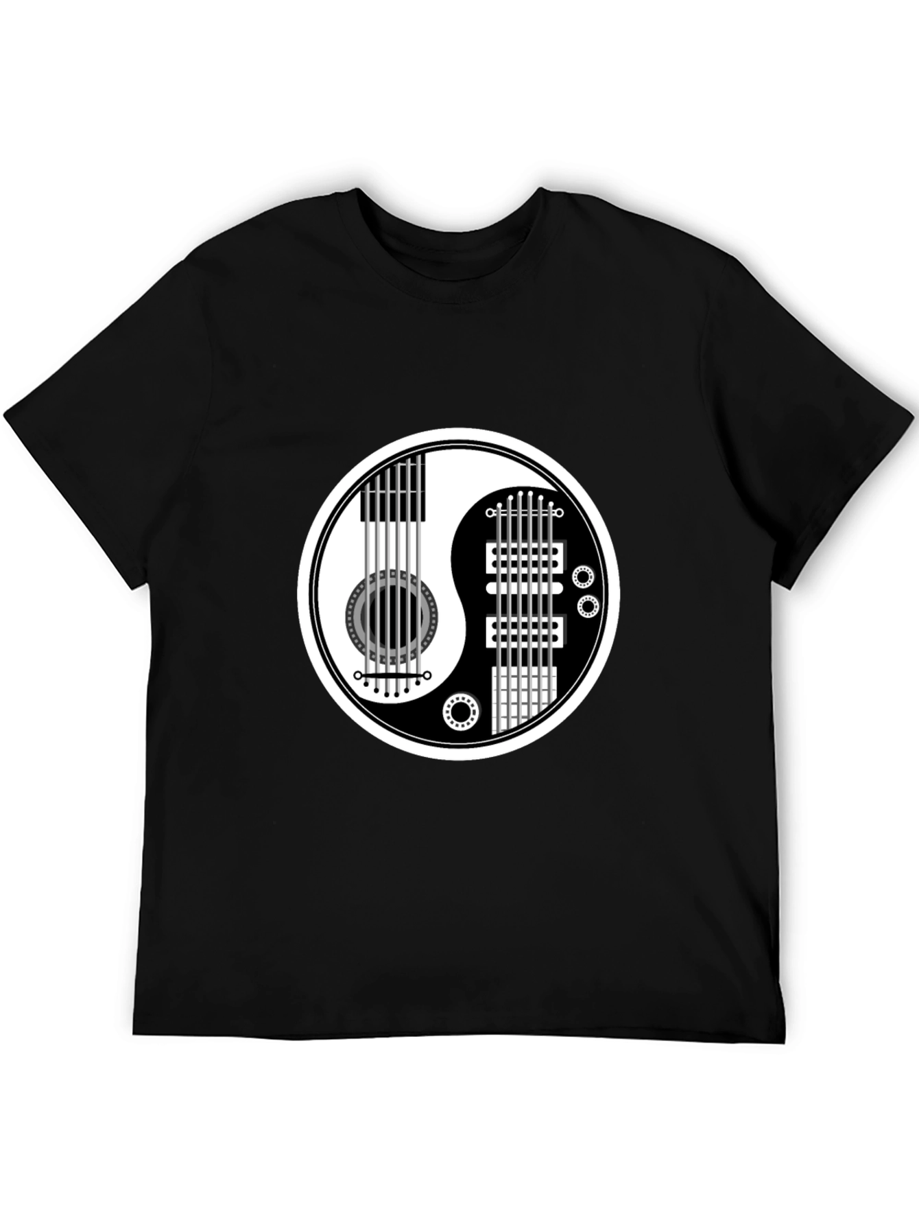 Yin Yang Guitar Graphic Tee - Music Lover Shirt