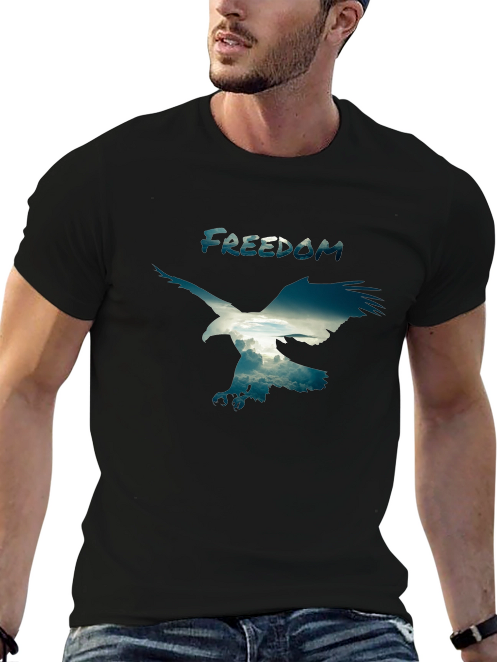 Freedom Eagle Graphic Black T-Shirt