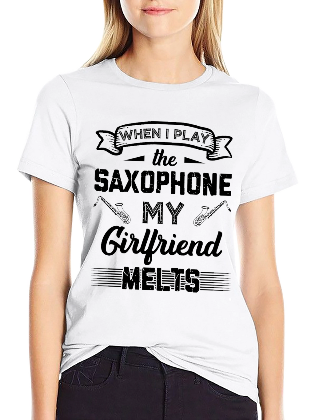 Saxophone Player Graphic Tee: Girlfriend Melts