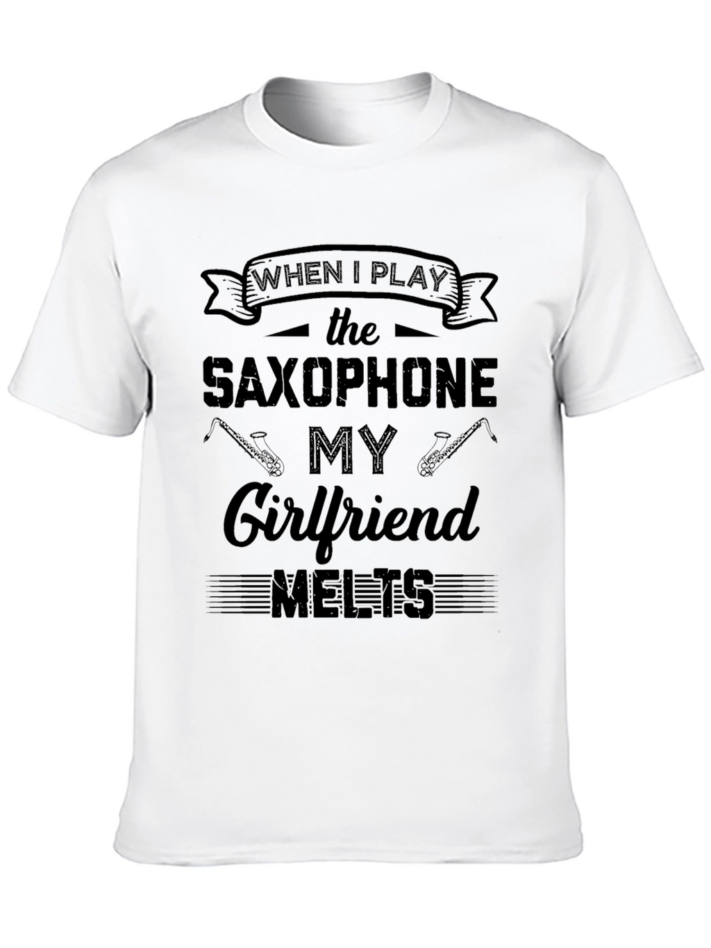 Saxophone Player Graphic Tee: Girlfriend Melts