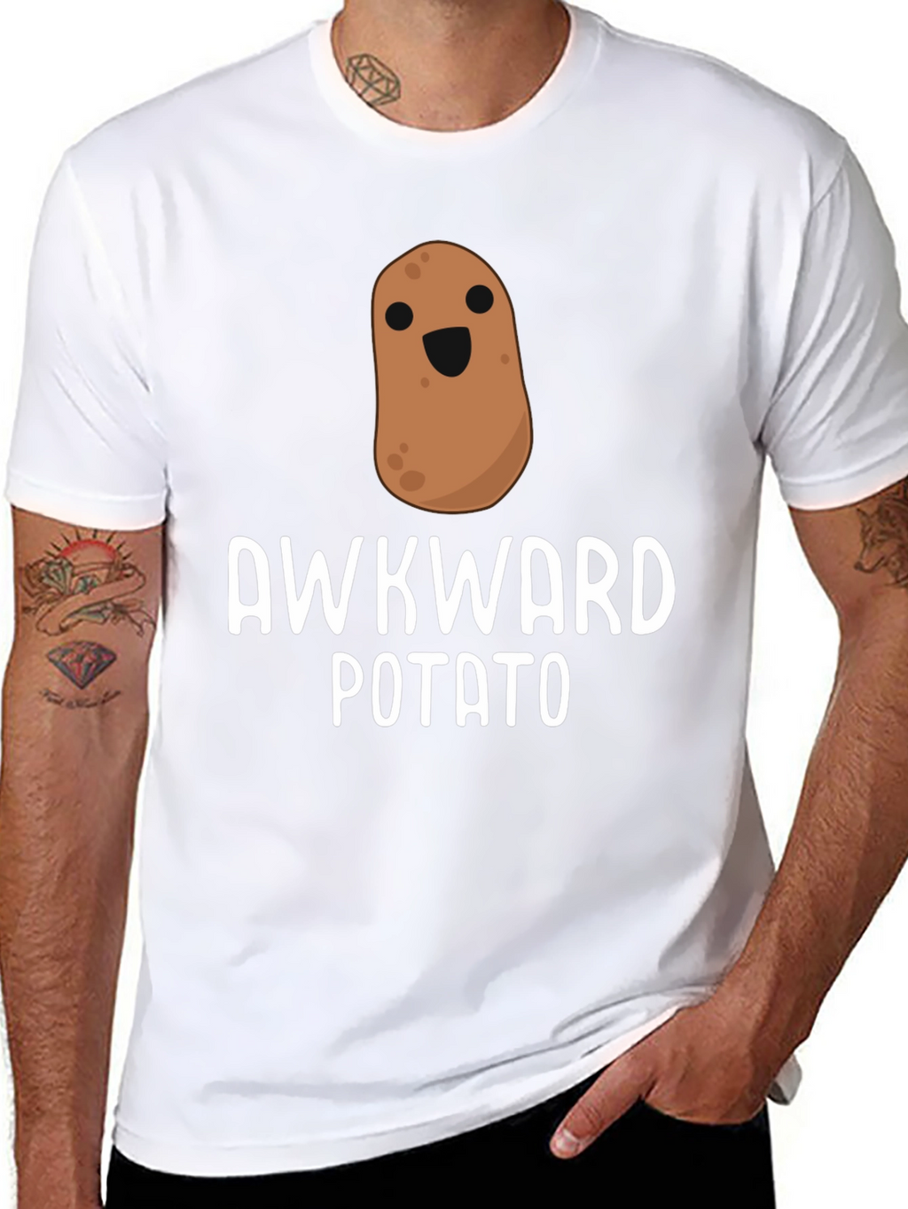 Awkward Potato Graphic T-Shirt - Unisex Black Tee