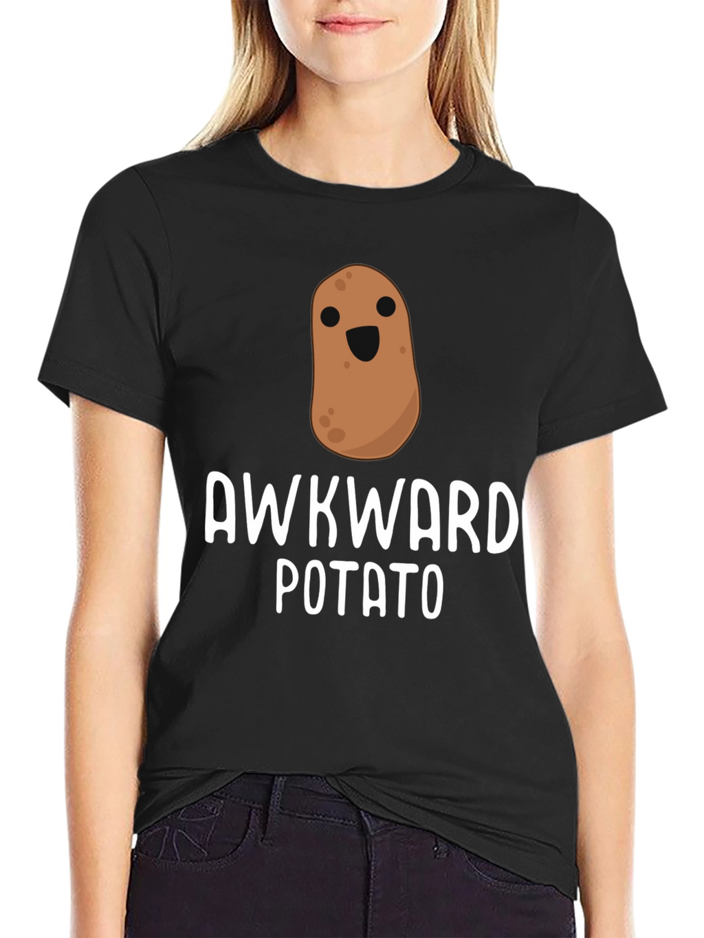 Awkward Potato Graphic T-Shirt - Unisex Black Tee