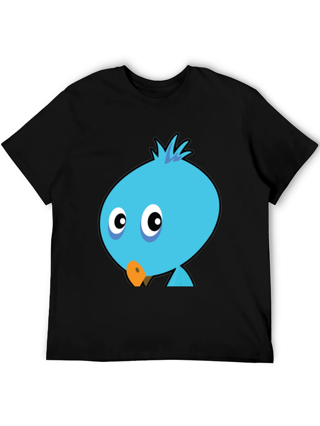 Cartoon Bird Graphic Tee - Mens Black T-Shirt