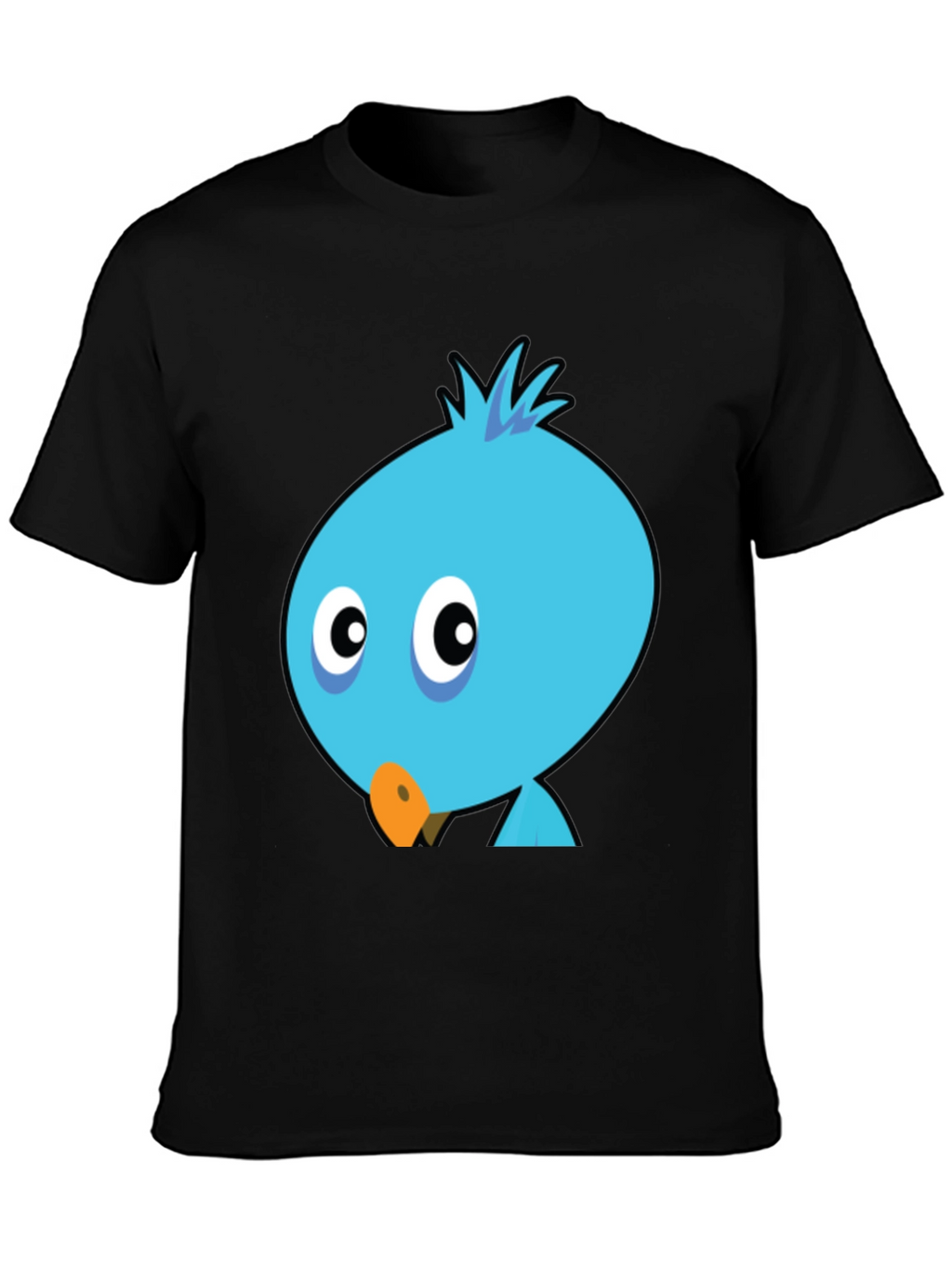 Cartoon Bird Graphic Tee - Mens Black T-Shirt