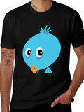 Cartoon Bird Graphic Tee - Mens Black T-Shirt