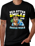 Sea Otter Smiles Ocean Vibes T-Shirt