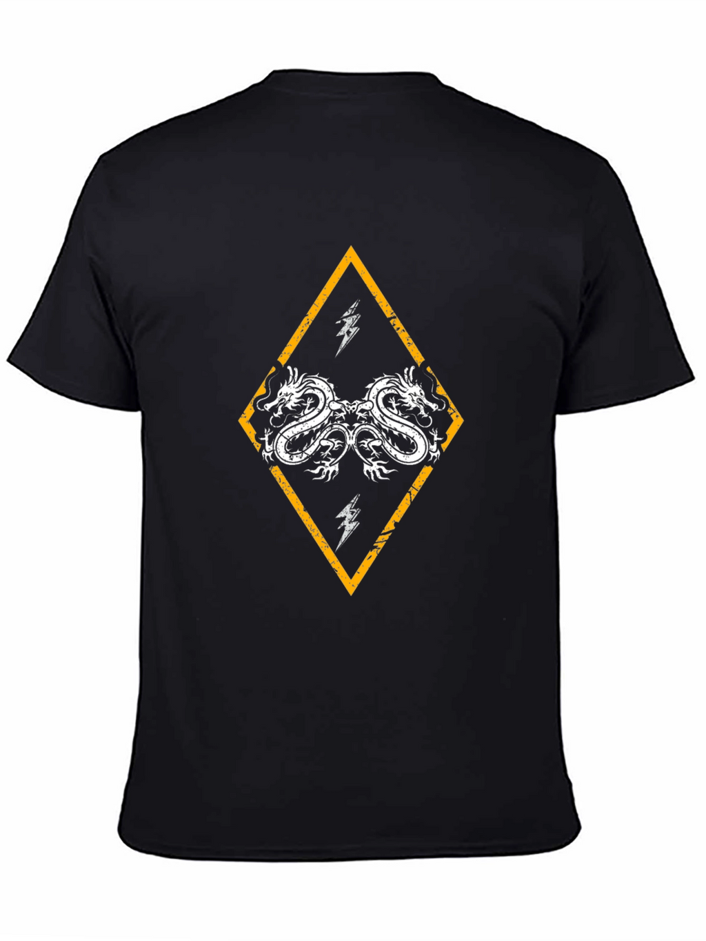 Dragon Diamond Graphic Black T-Shirt
