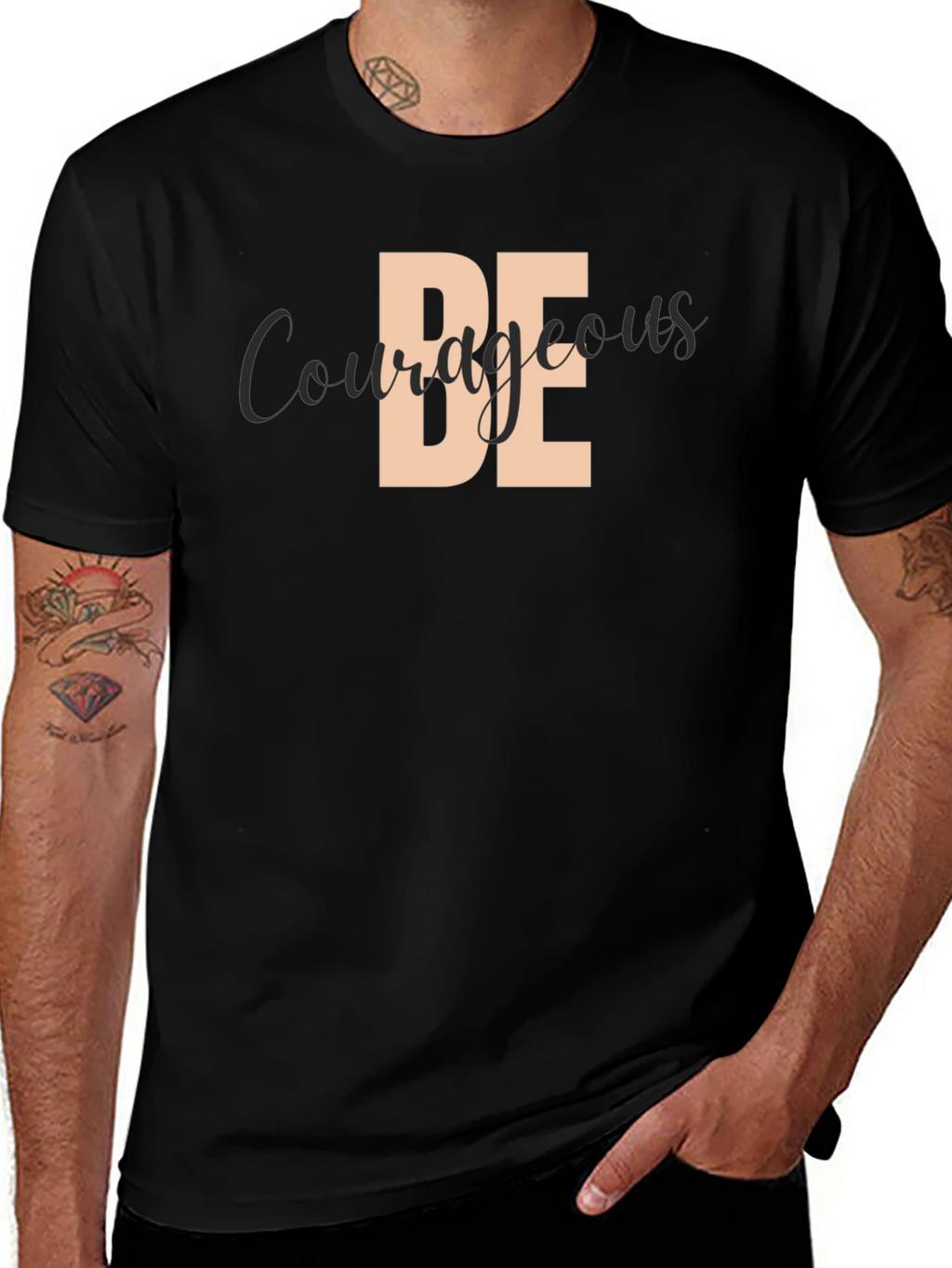 Be Courageous Black Graphic Tee