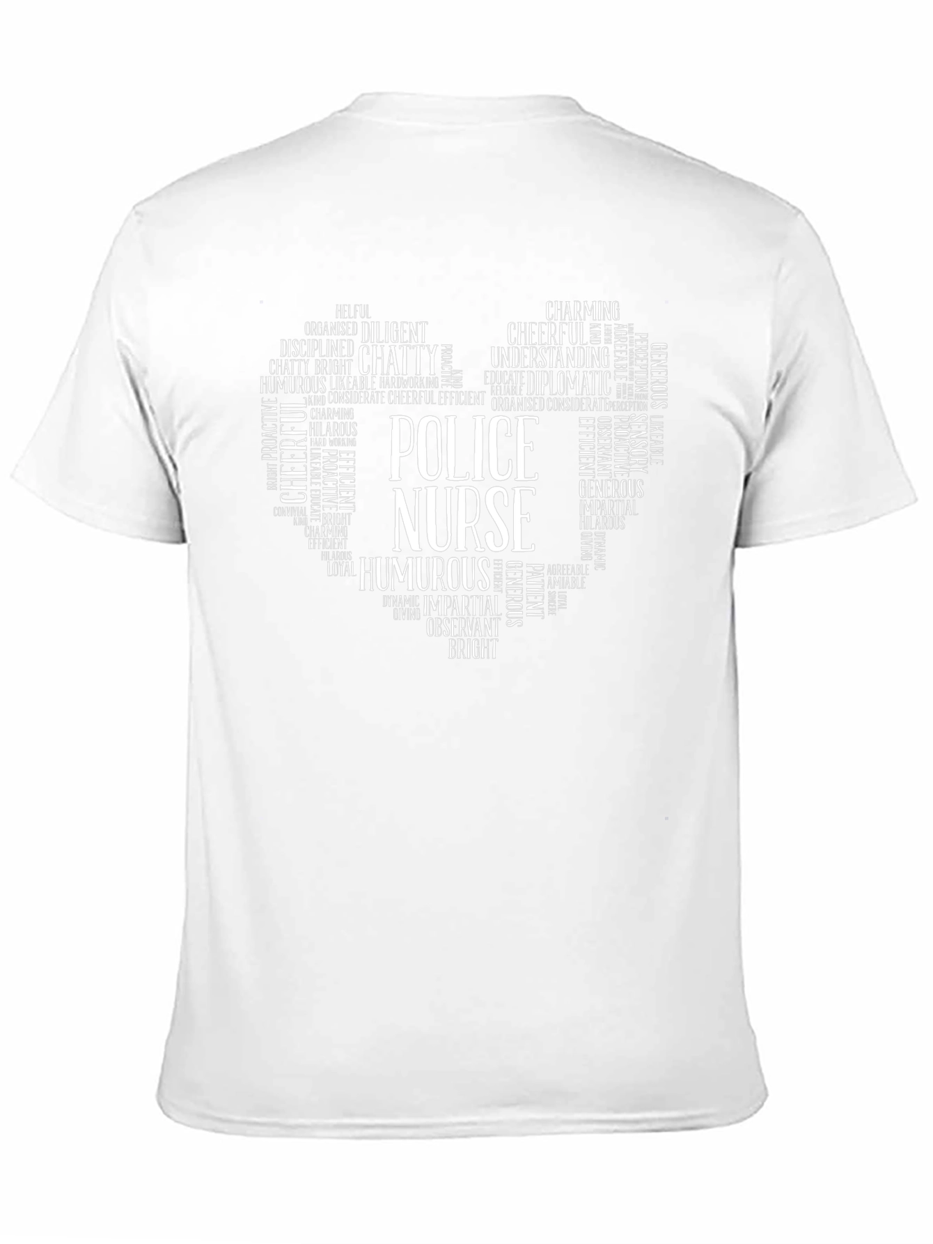 Police Nurse Heart Word Art T-Shirt