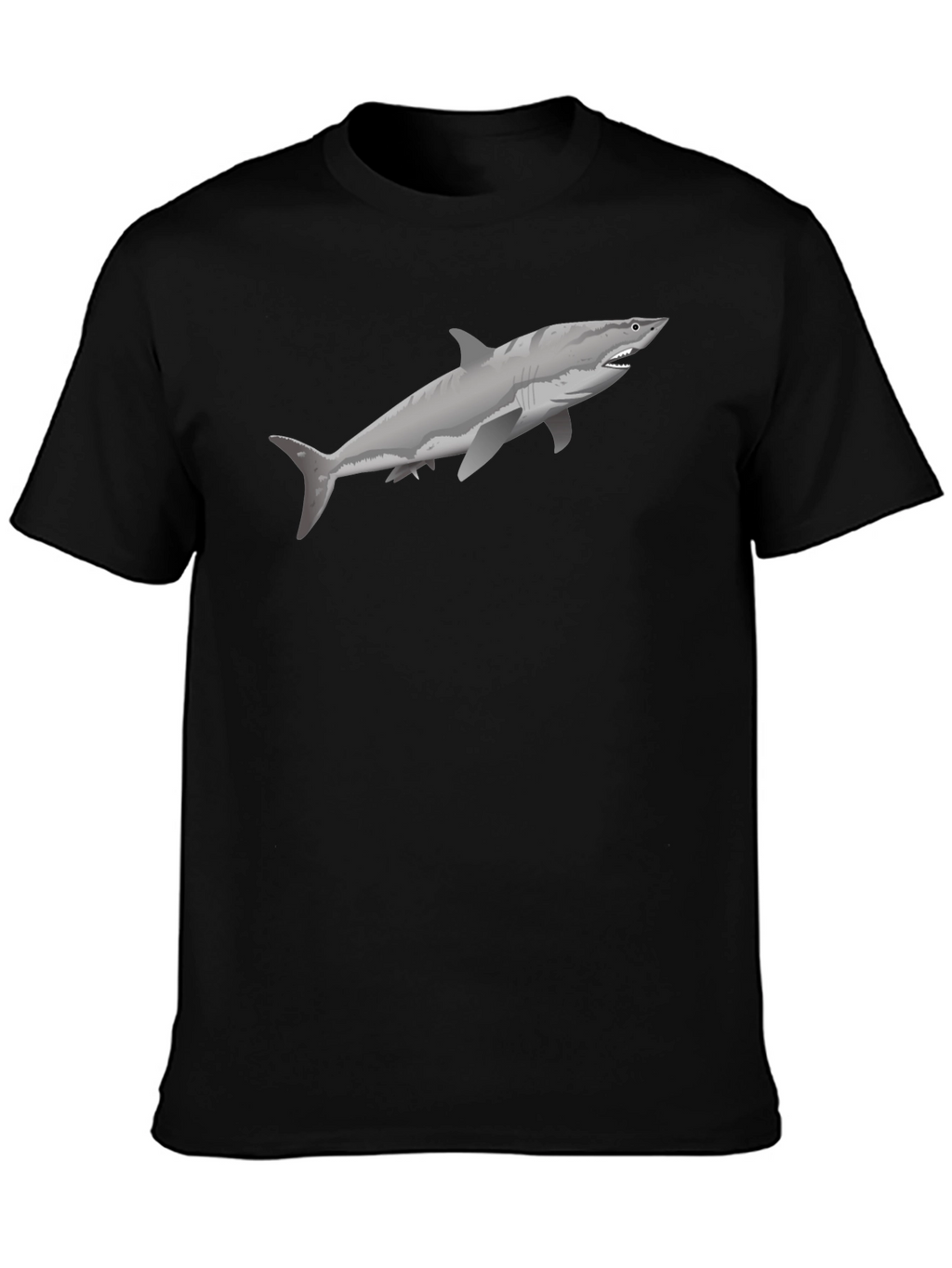 Shark Graphic Tee - Black Cotton T-Shirt