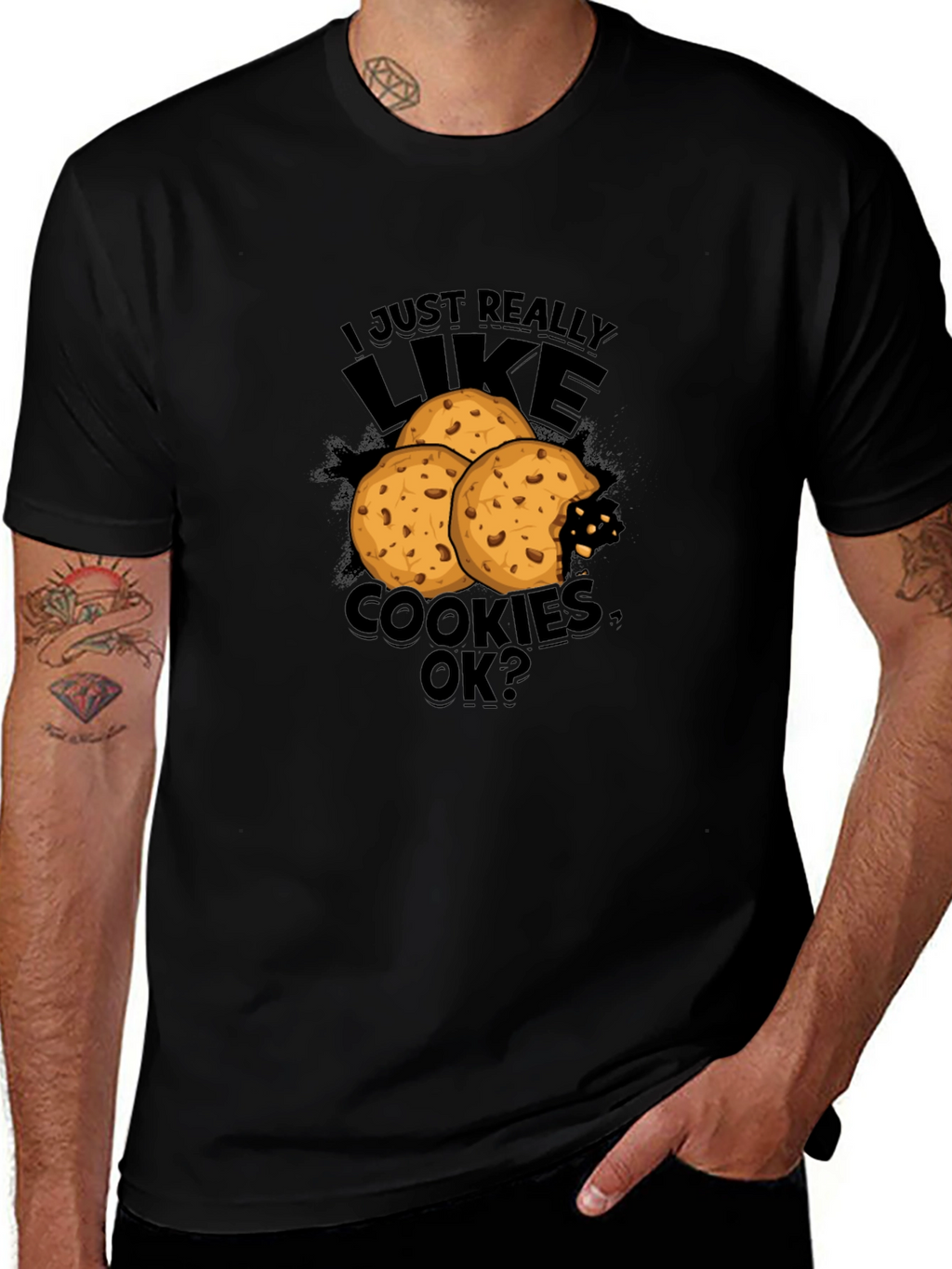 Cookie Lover Graphic Tee - Black T-Shirt