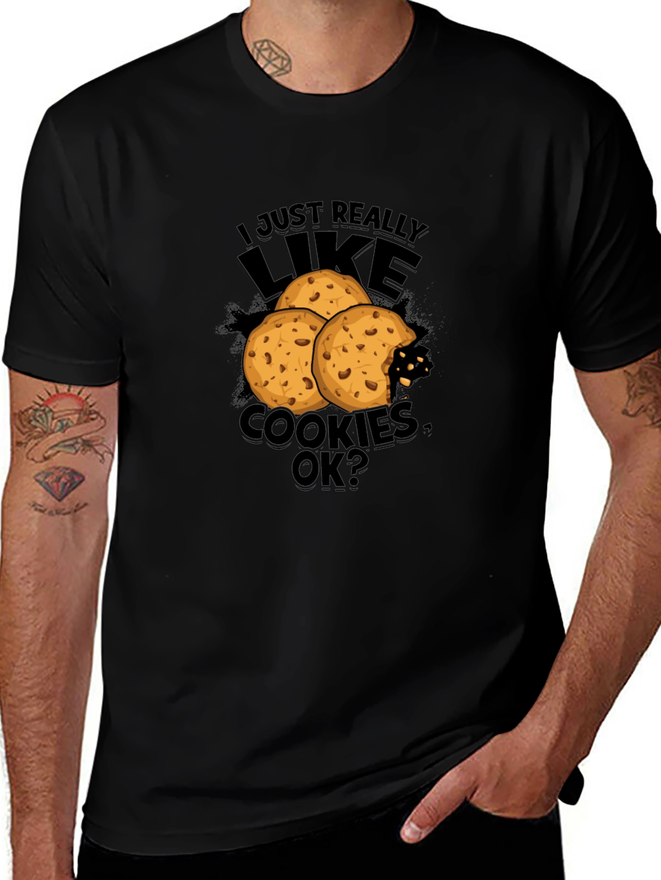 Cookie Lover Graphic Tee - Black T-Shirt