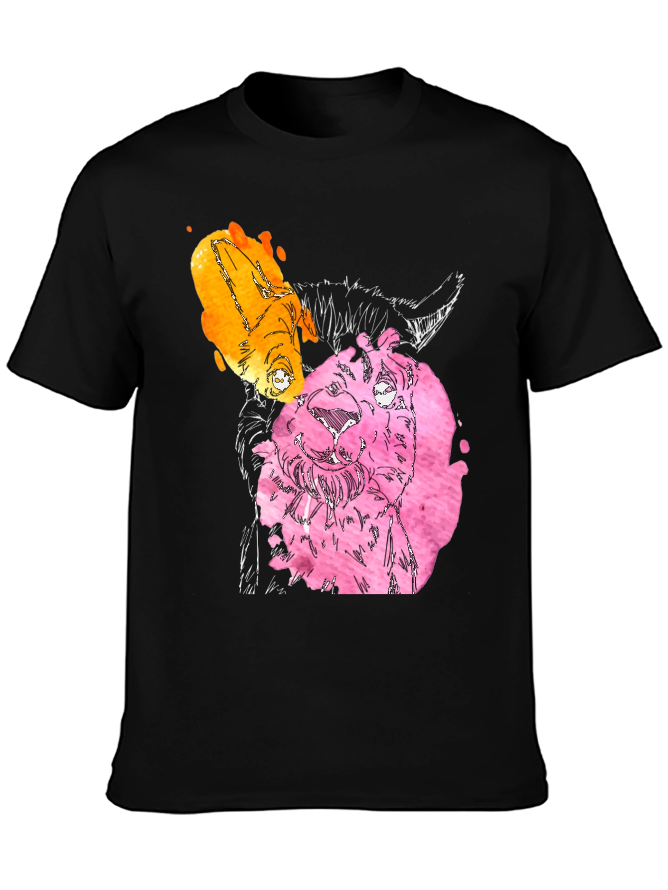 Watercolor Goat Graphic Tee - Unique Animal Art Shirt