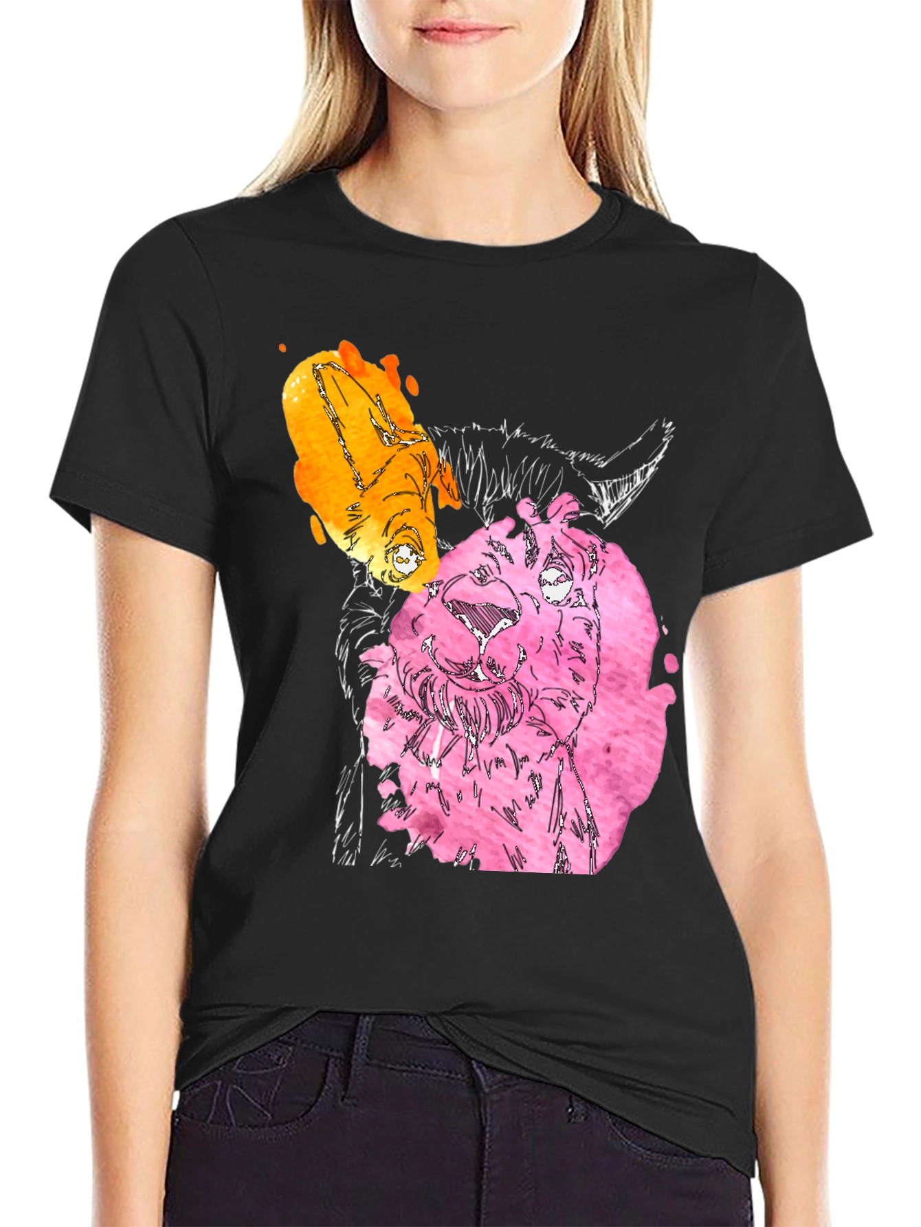 Watercolor Goat Graphic Tee - Unique Animal Art Shirt