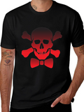 Skull & Crossbones Bow Tie Black T-Shirt