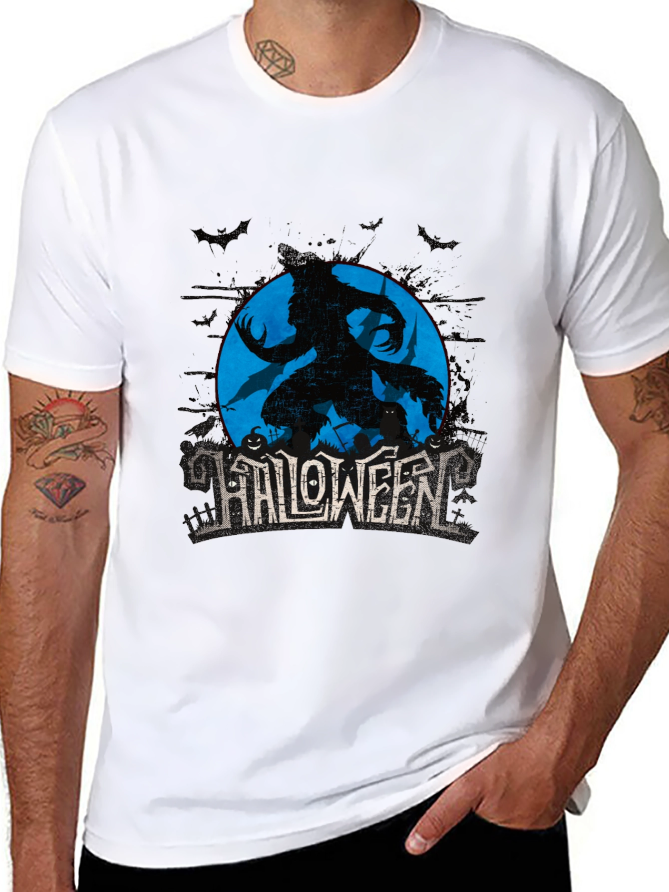 Halloween Werewolf Graphic T-Shirt
