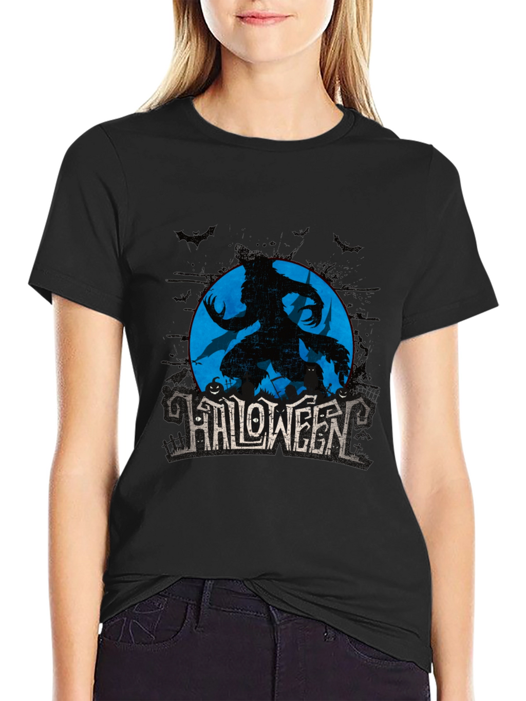 Halloween Werewolf Graphic T-Shirt