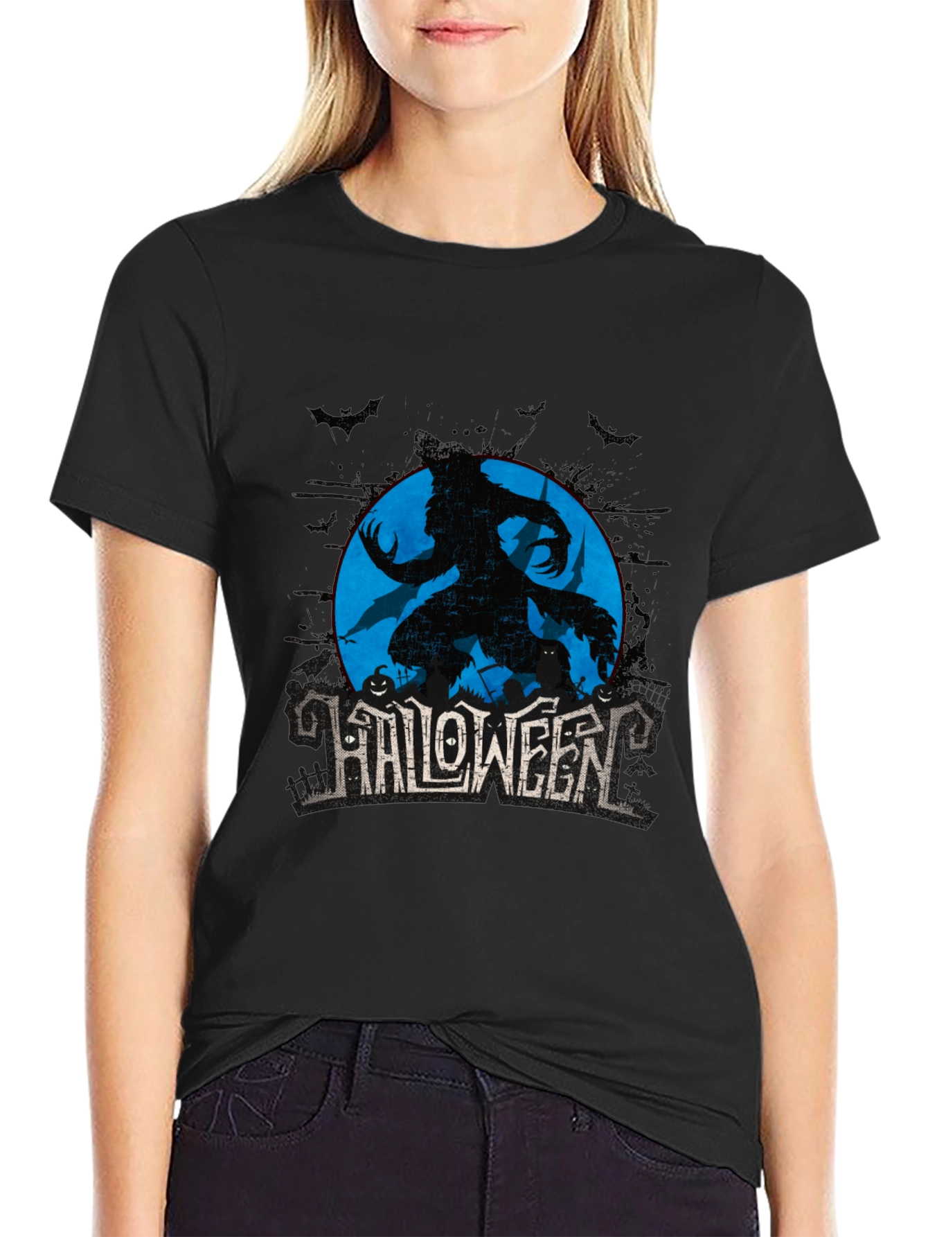 Halloween Werewolf Graphic T-Shirt