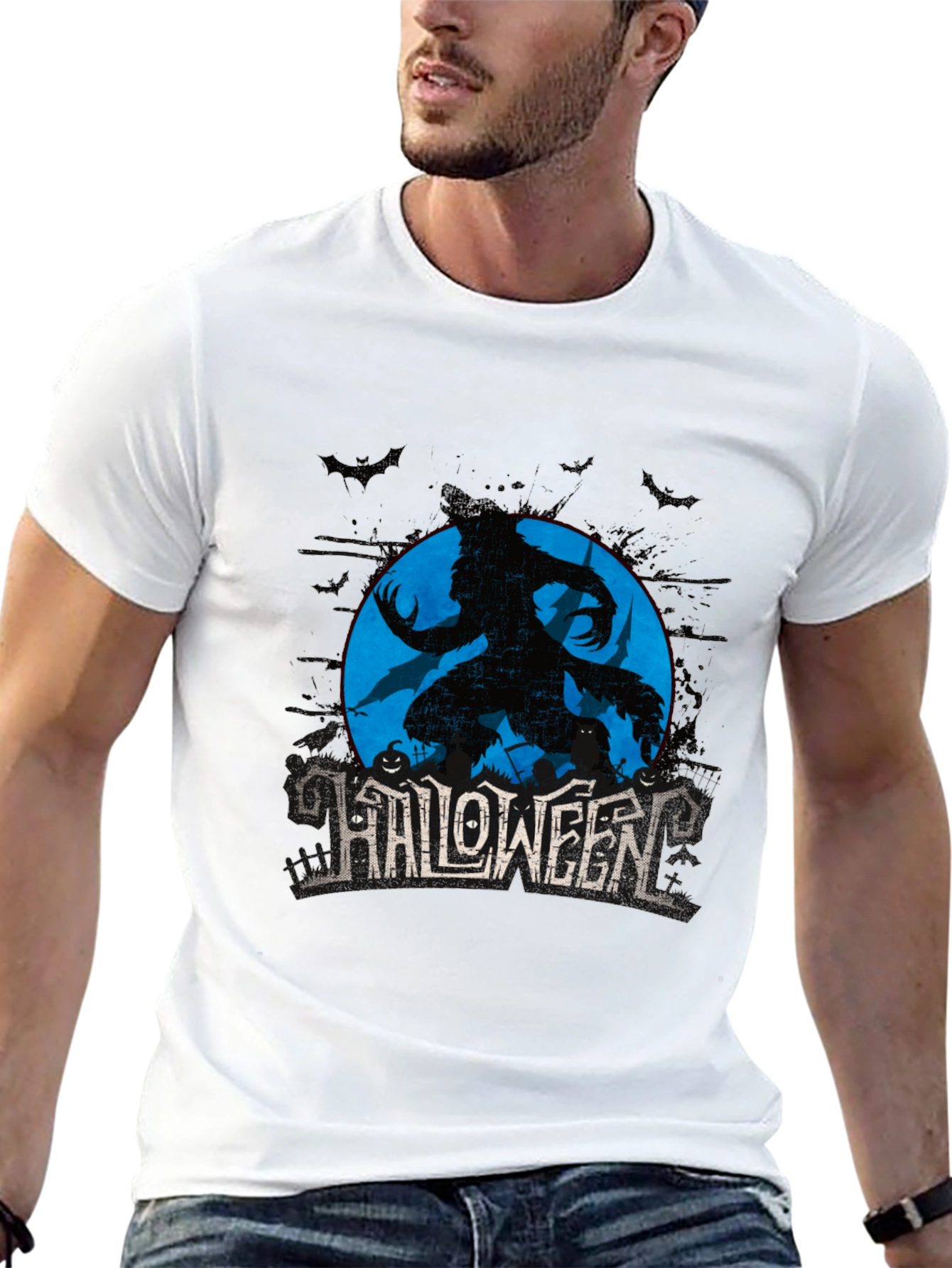 Halloween Werewolf Graphic T-Shirt