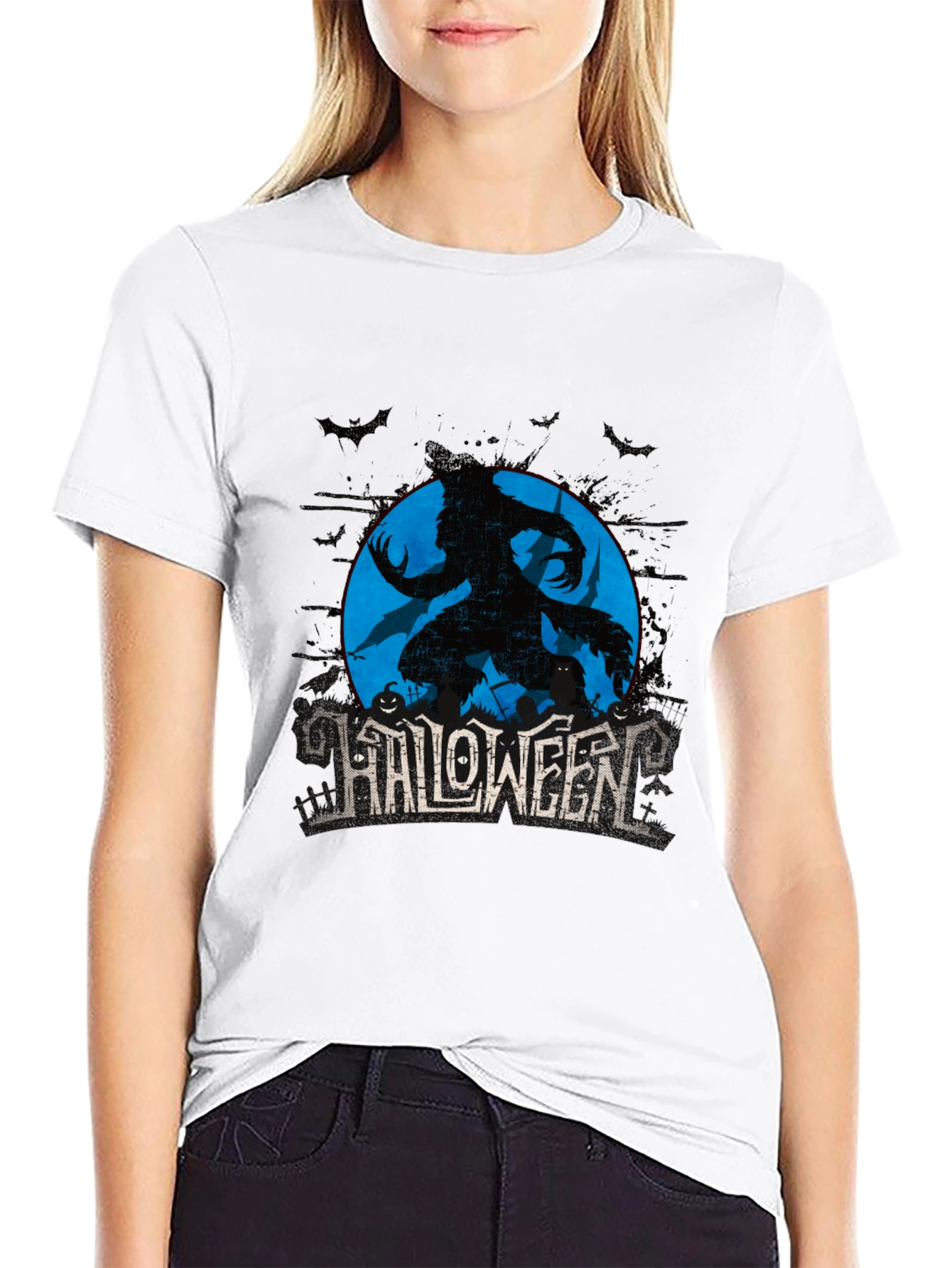 Halloween Werewolf Graphic T-Shirt