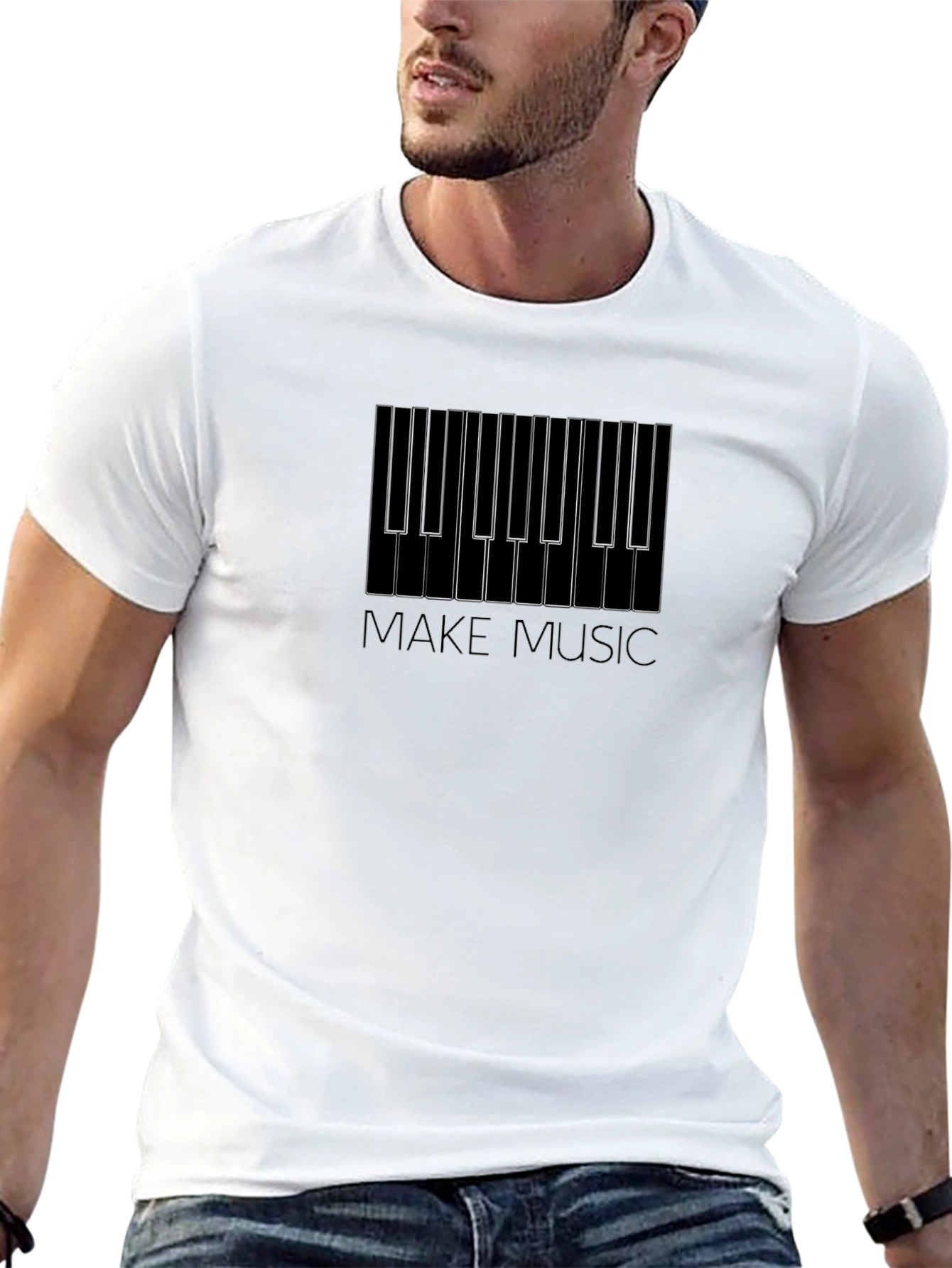 Make Music Piano Keys Graphic Tee
