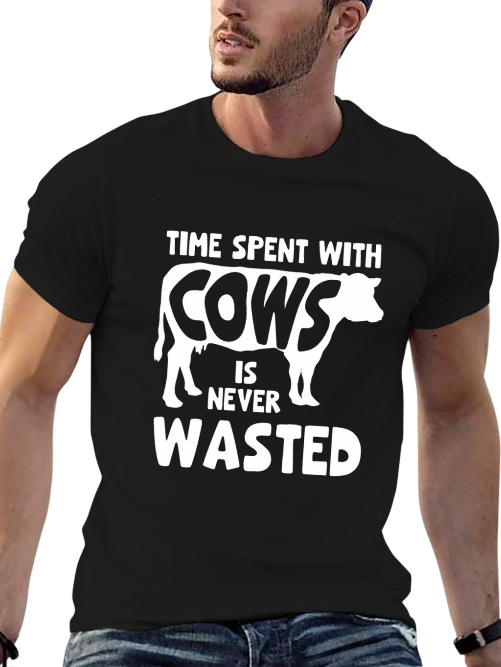 Time Spent with Cows Never Wasted Graphic Tee