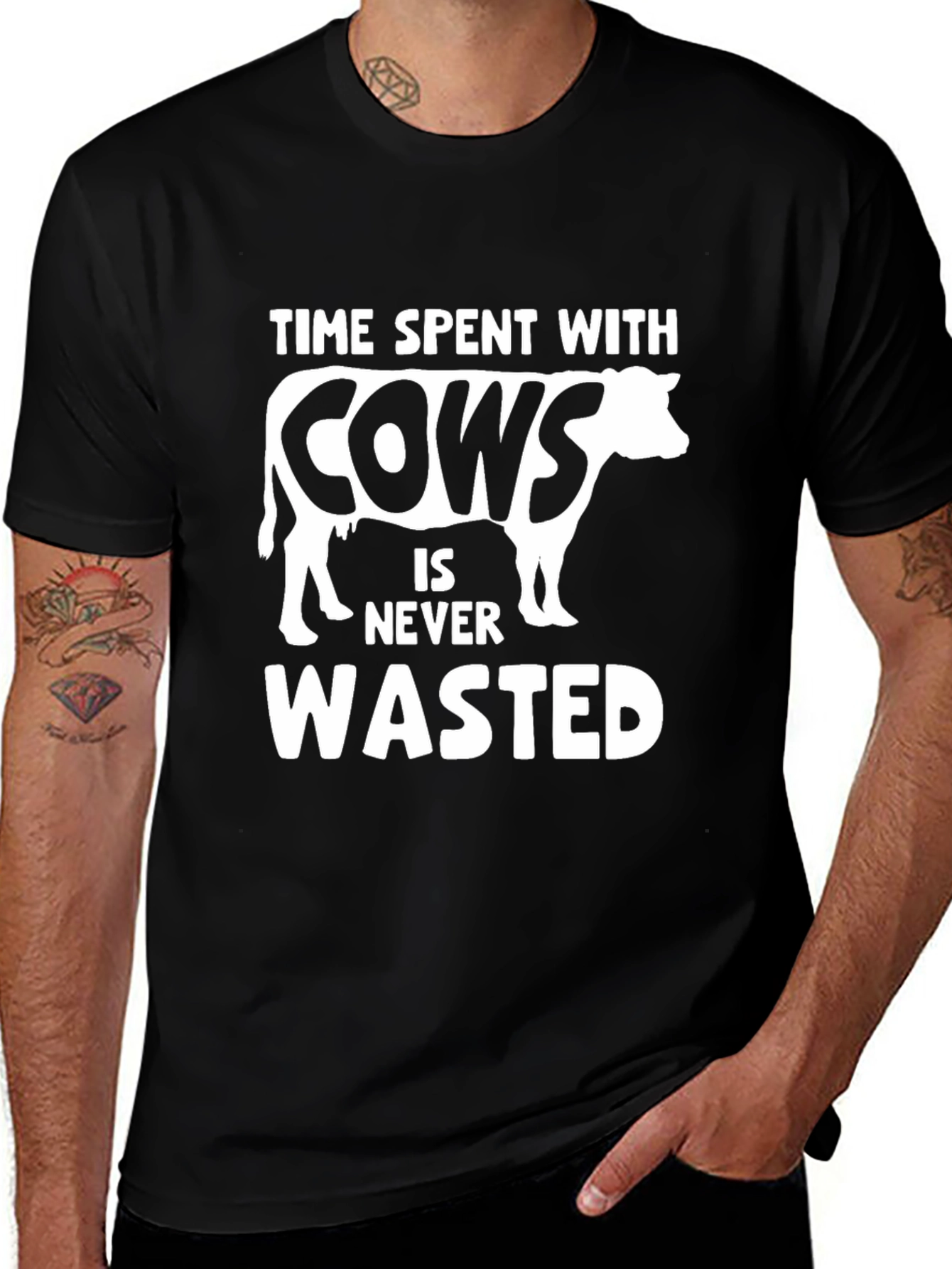 Time Spent with Cows Never Wasted Graphic Tee