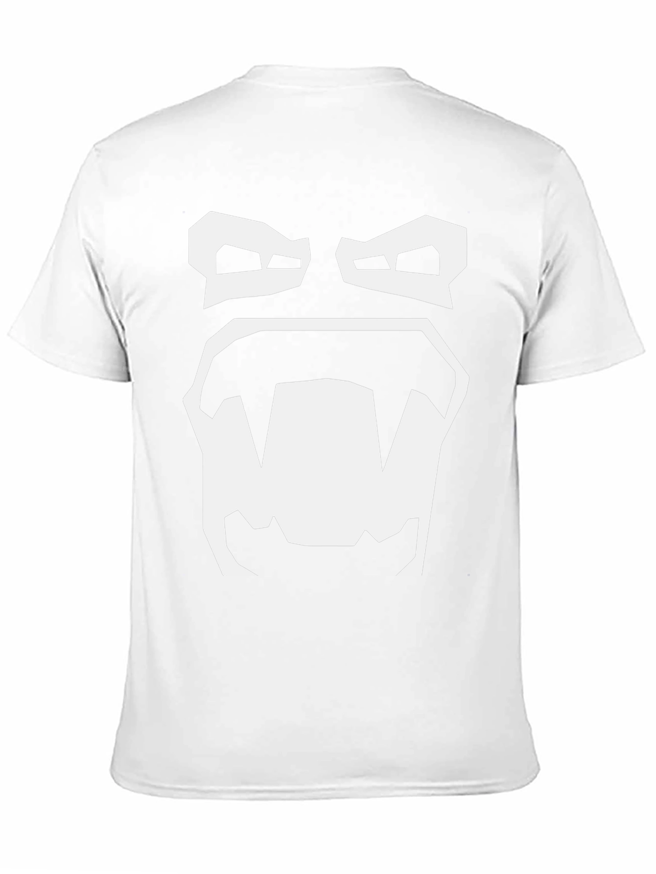 Cartoon Monster Face Graphic Tee - Black Cotton T-Shirt