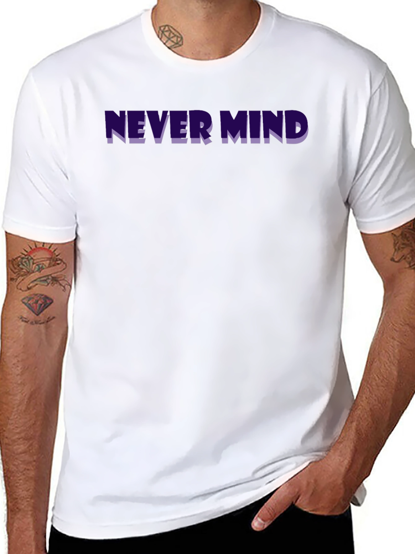 Never Mind Graphic Tee - Trendy Black T-Shirt
