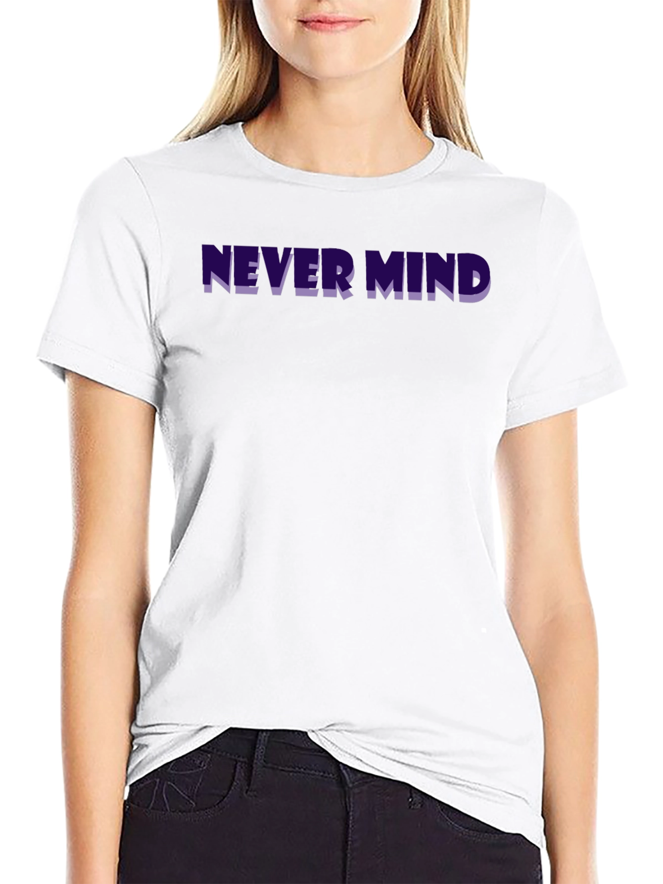 Never Mind Graphic Tee - Trendy Black T-Shirt