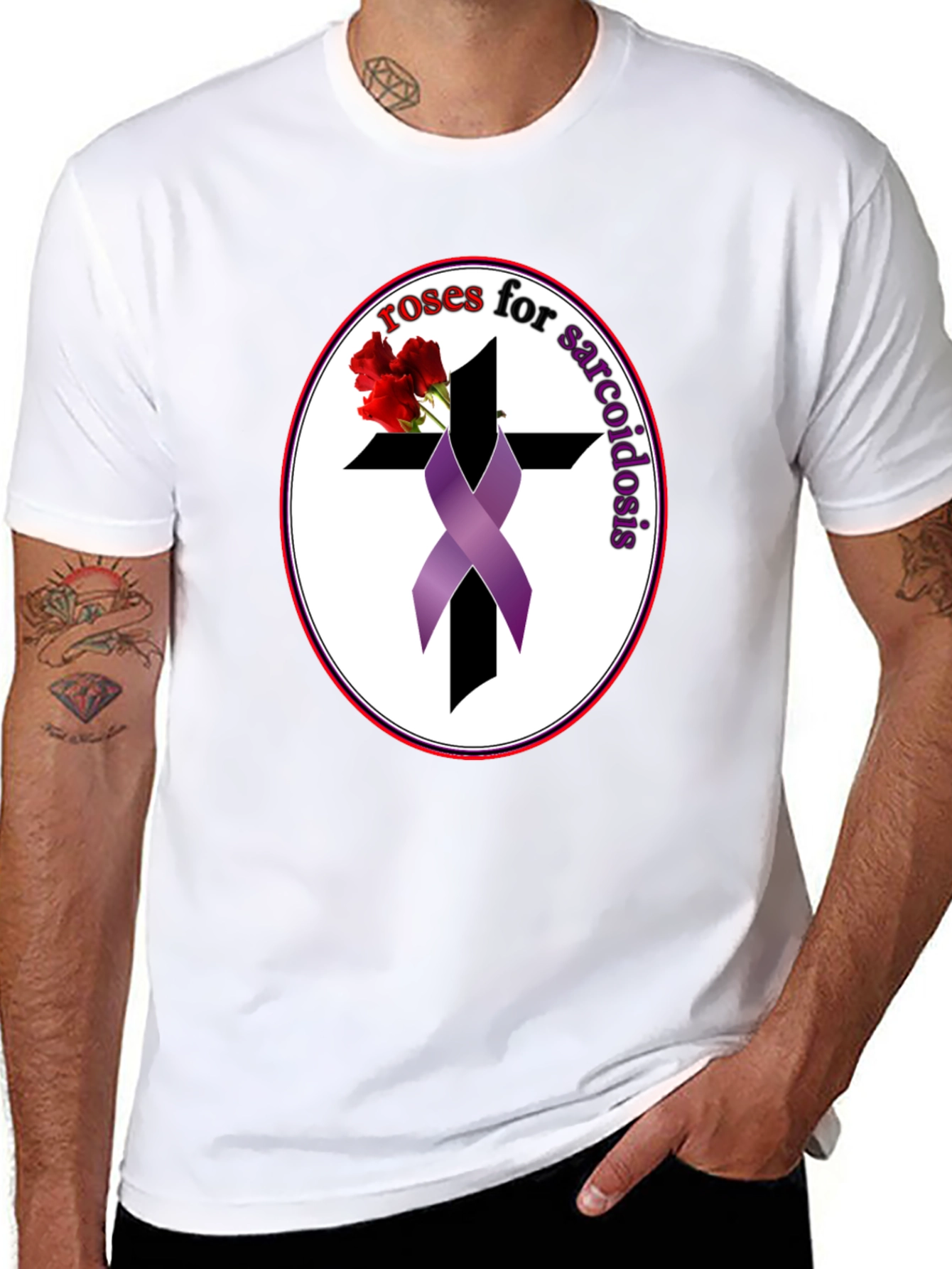 Roses for Sarcoidosis Awareness Ribbon T-Shirt