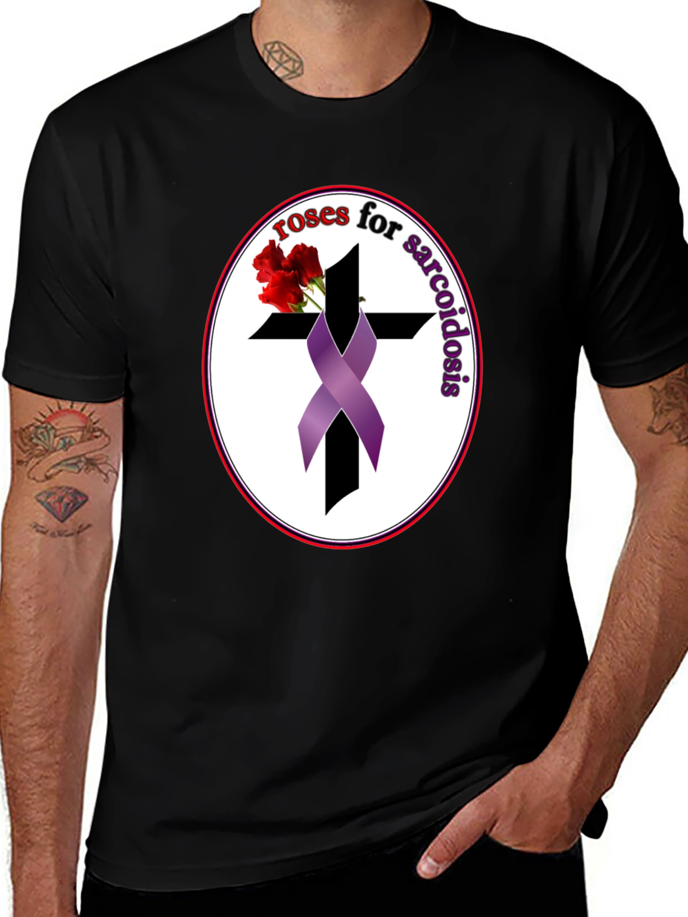 Roses for Sarcoidosis Awareness Ribbon T-Shirt