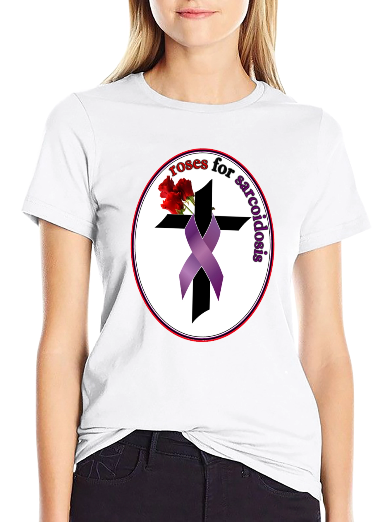 Roses for Sarcoidosis Awareness Ribbon T-Shirt