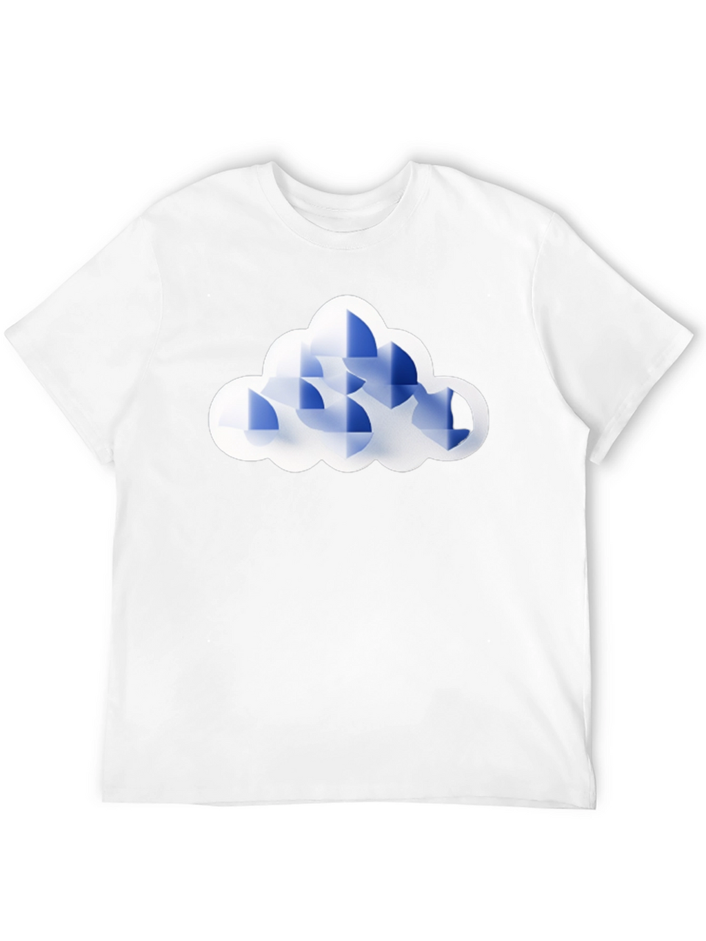 Geometric Cloud Graphic Tee - Black
