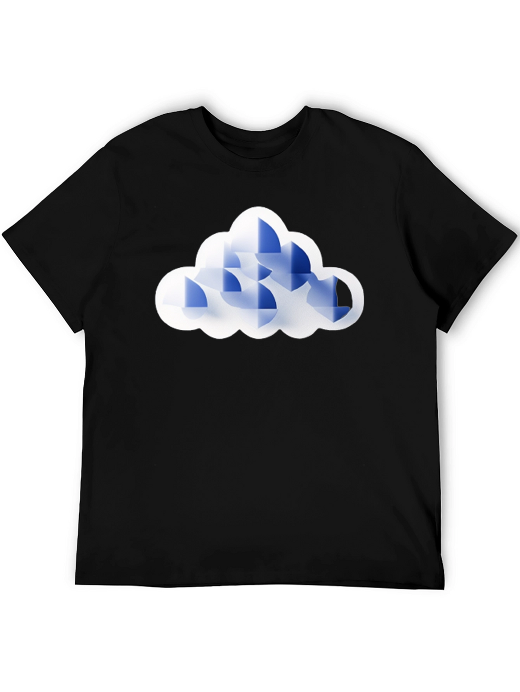 Geometric Cloud Graphic Tee - Black