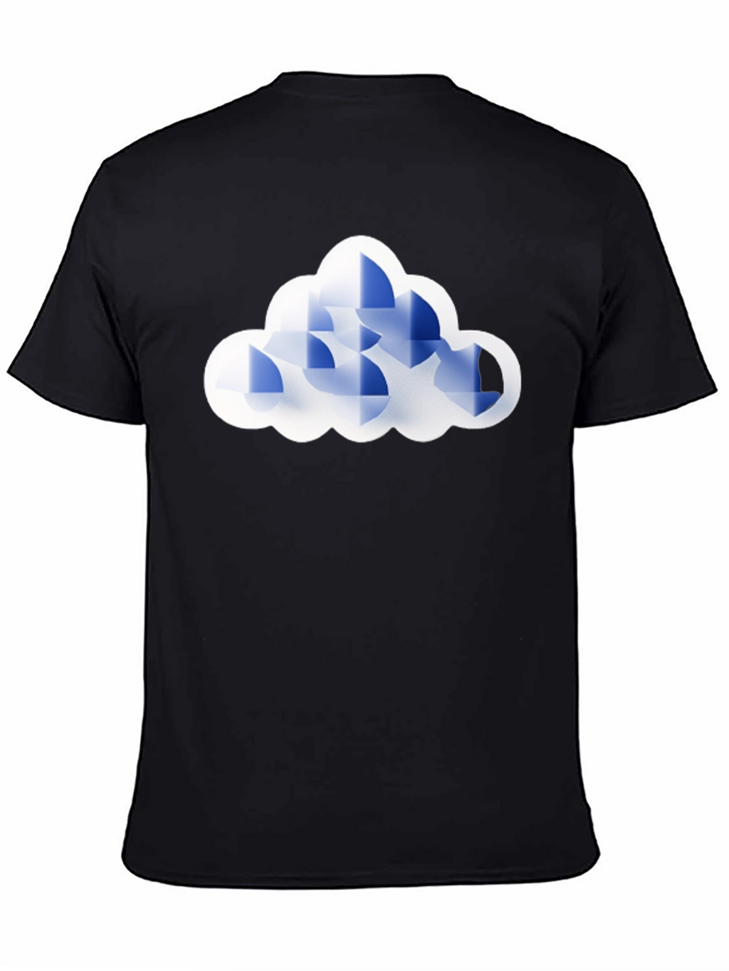 Geometric Cloud Graphic Tee - Black