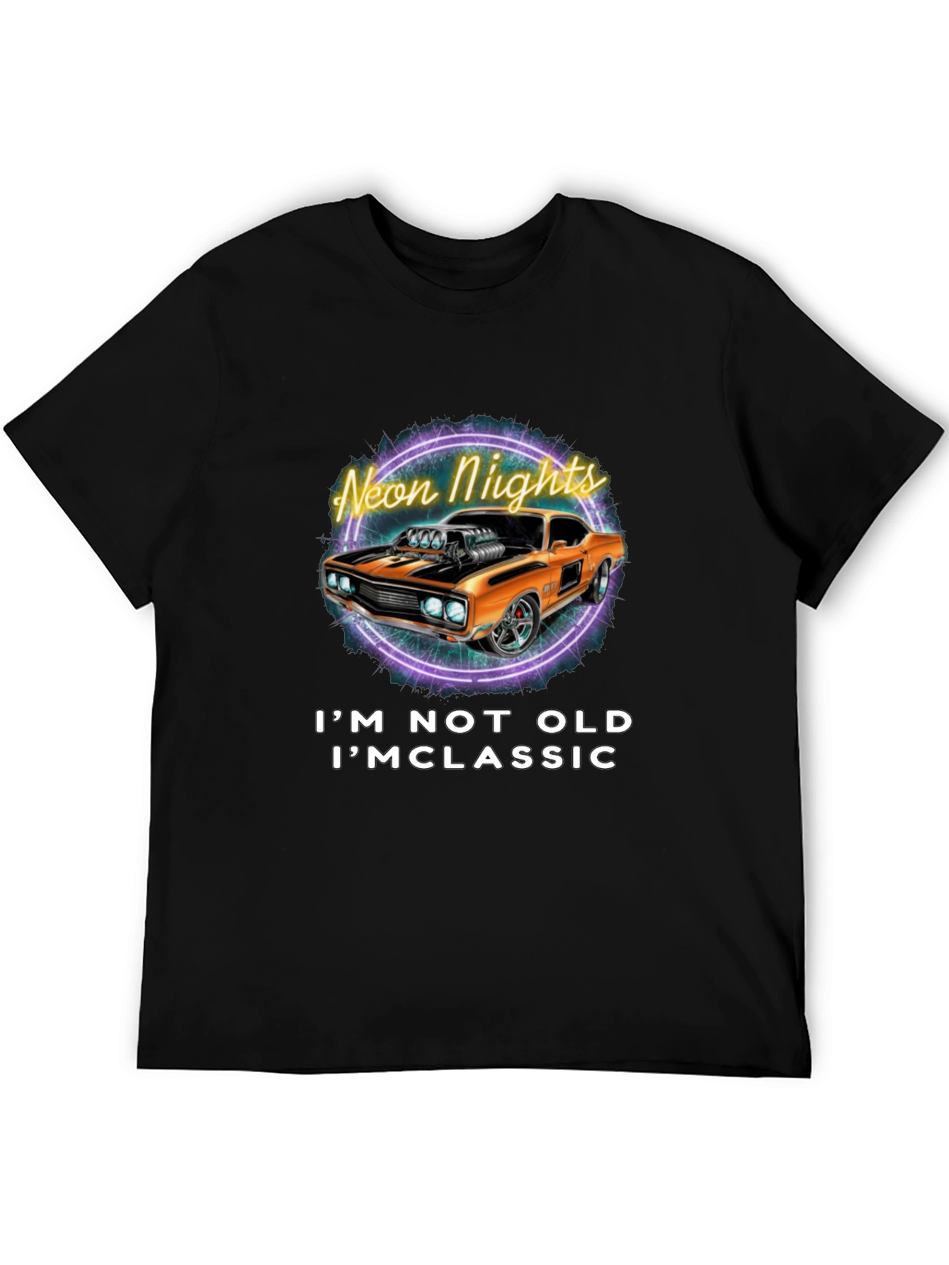 Classic Car Neon Nights Graphic Tee