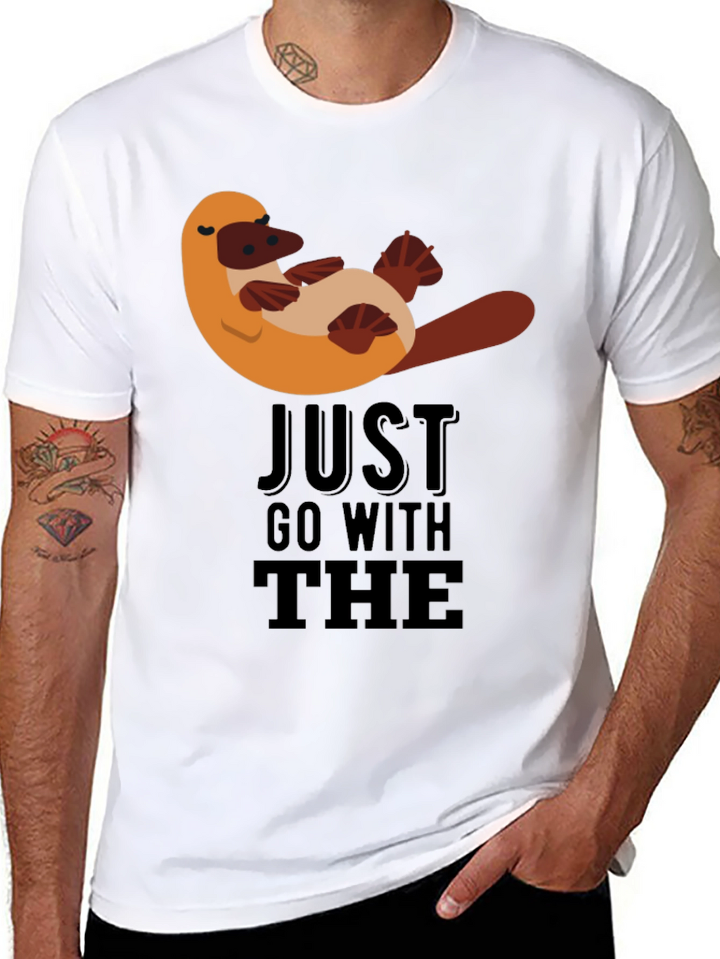 Just Go With The Platypus Black Tee