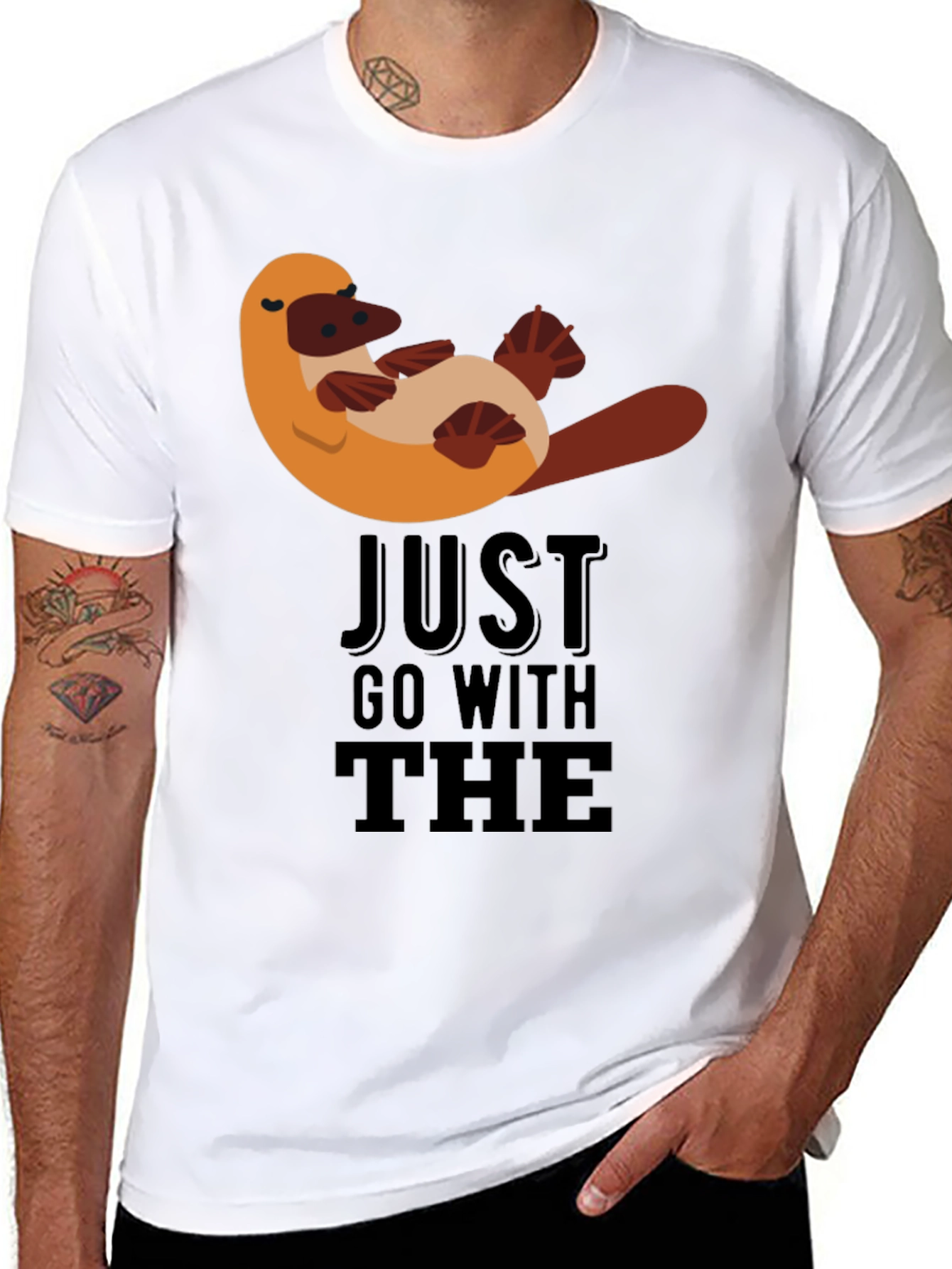 Just Go With The Platypus Black Tee
