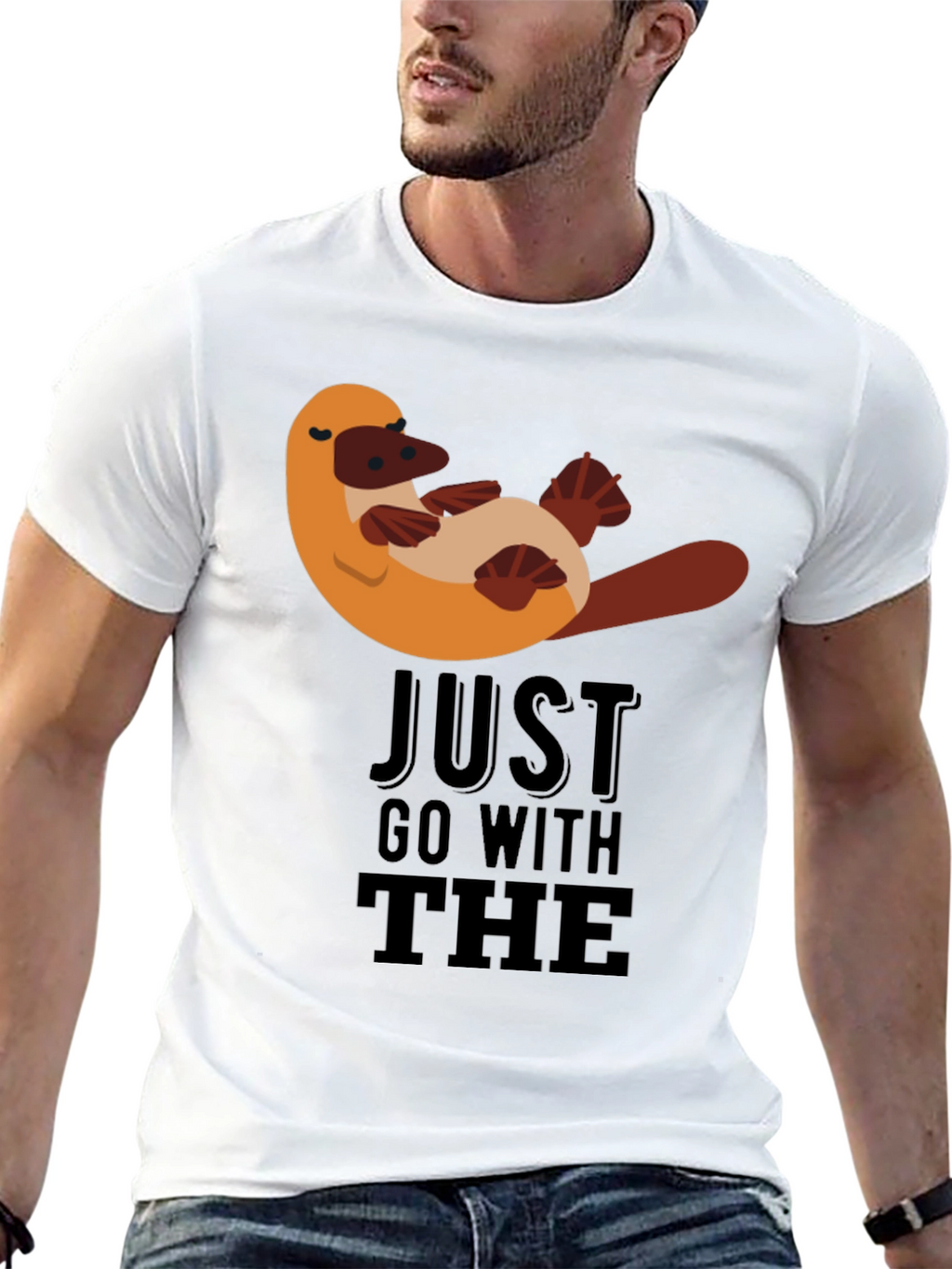 Just Go With The Platypus Black Tee