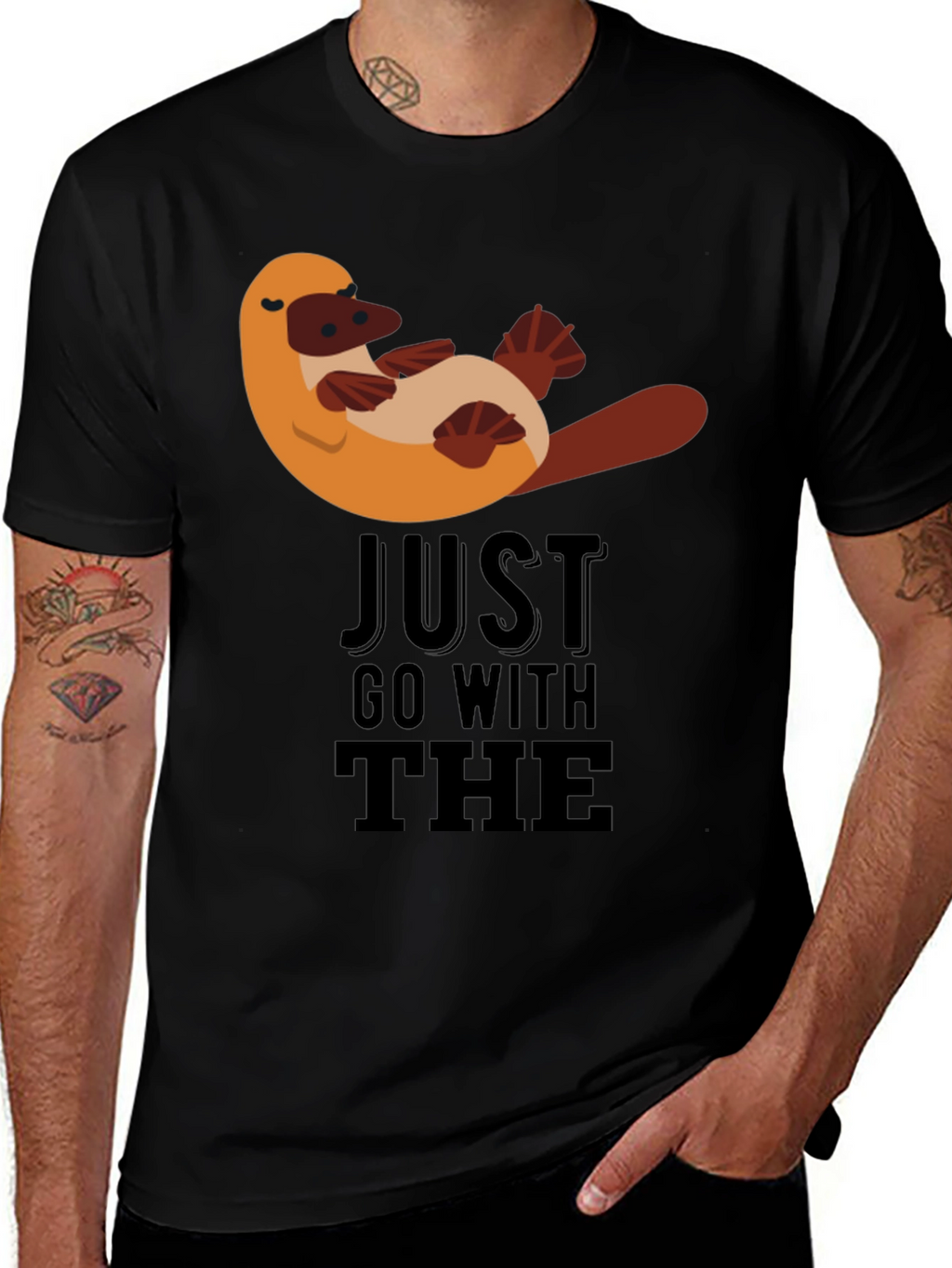 Just Go With The Platypus Black Tee