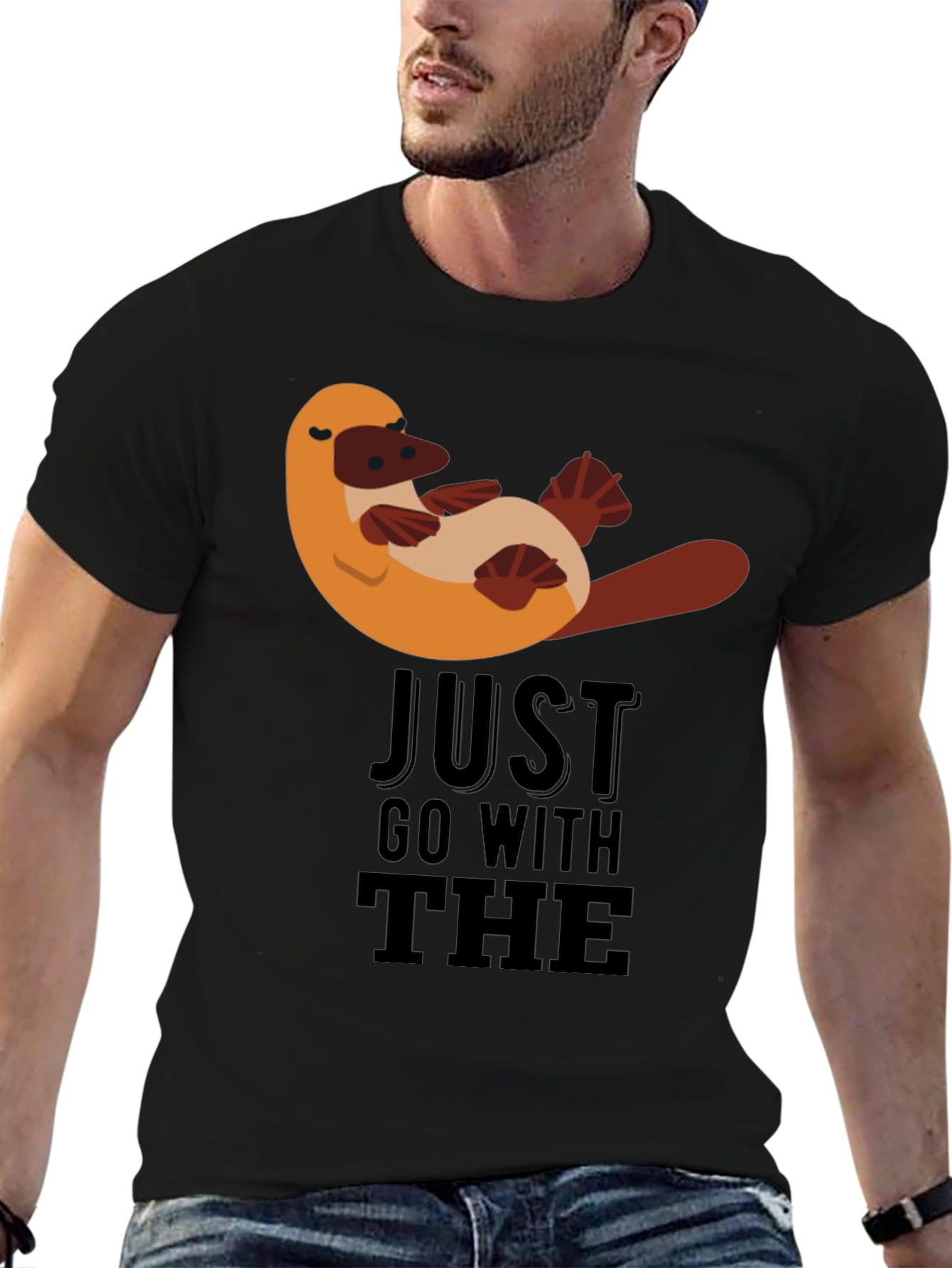 Just Go With The Platypus Black Tee