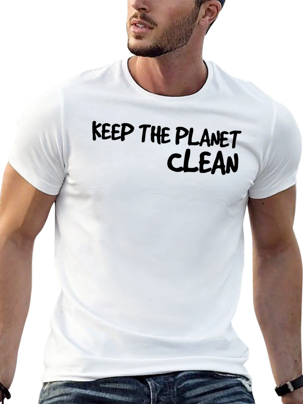 Keep The Planet Clean Graphic Tee - Black